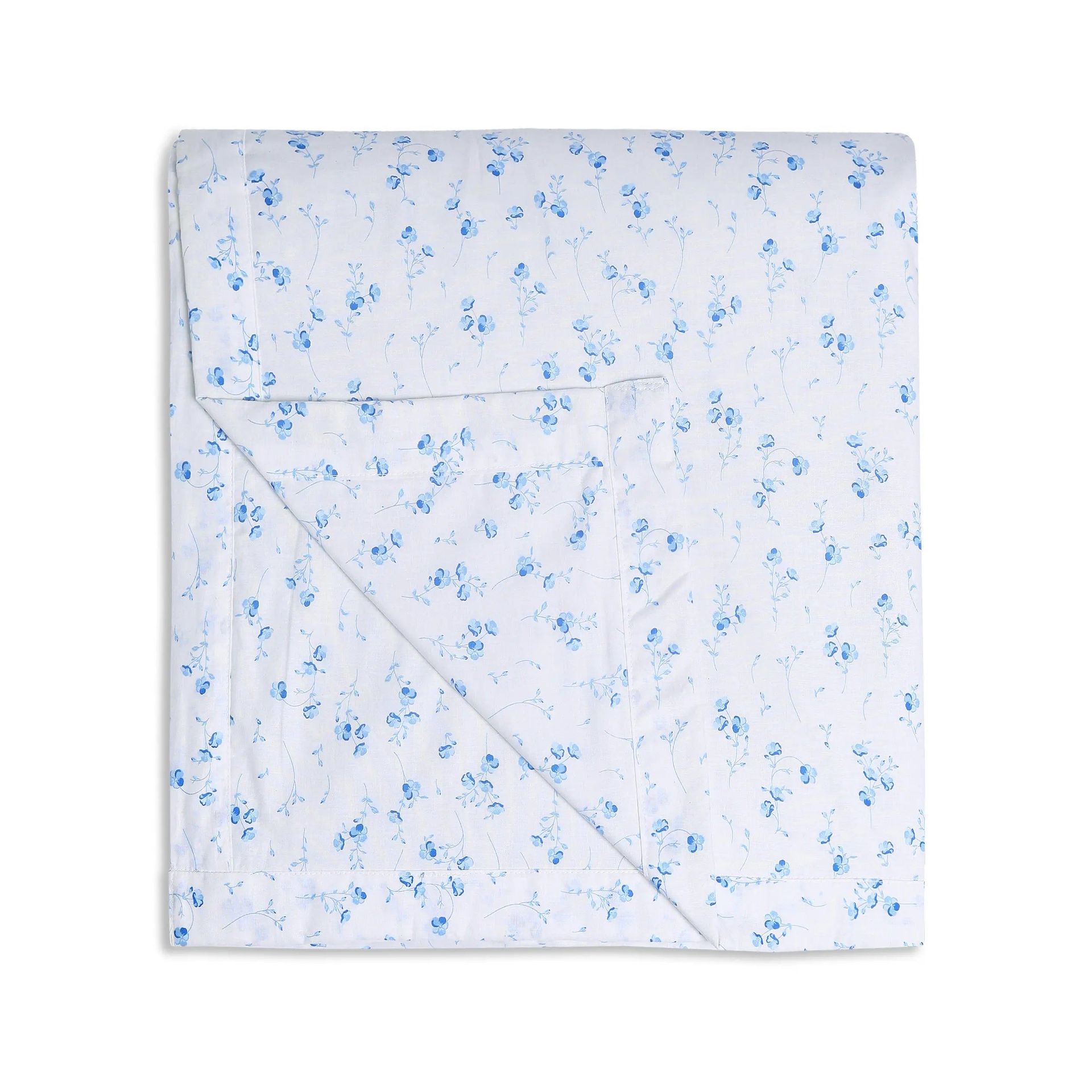 Floral 144 TC 100% Cotton Ocean Blue Single Dohar | Bloomshire Classic