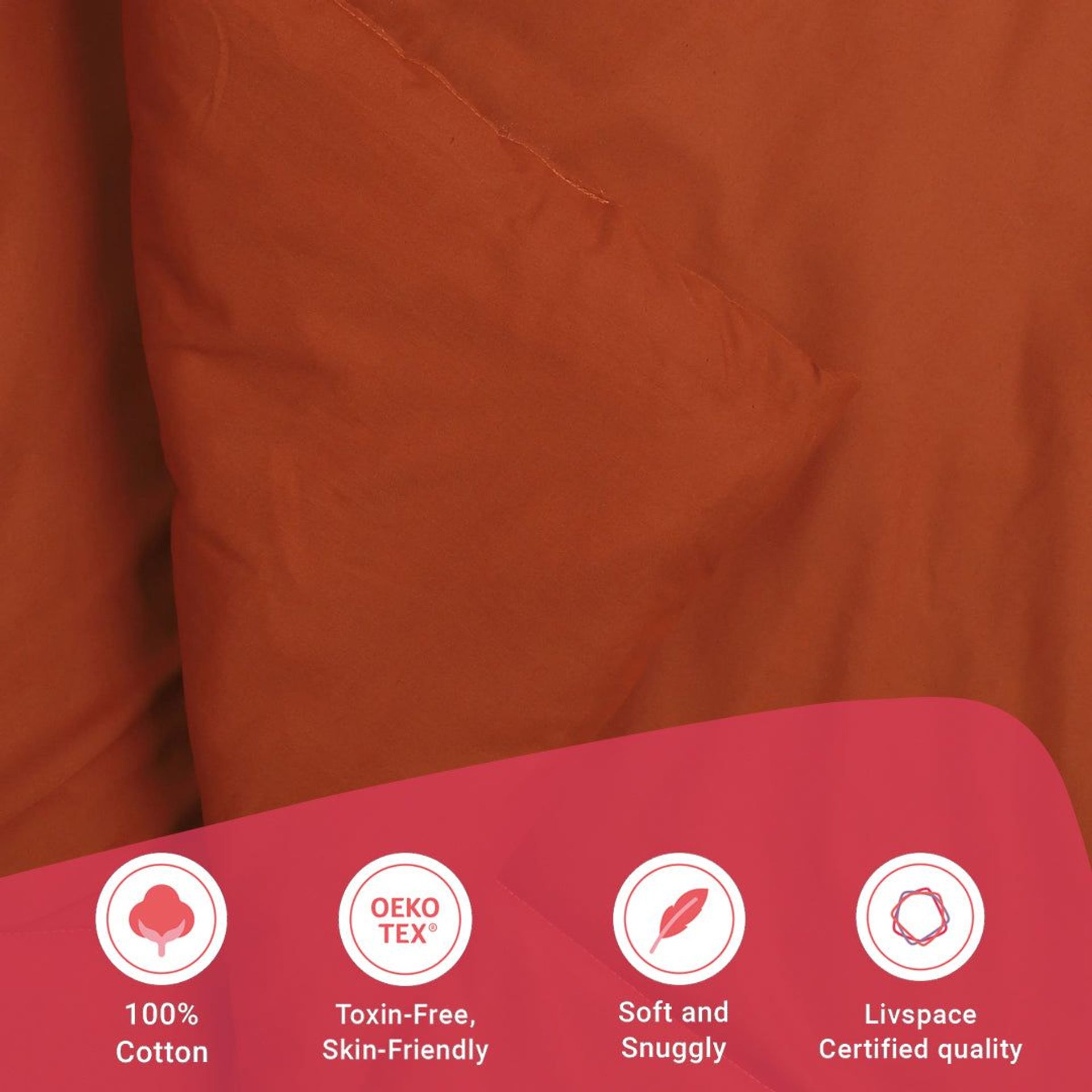 Solid Dyed 240 GSM Cotton Rust Double Comforter | Paleto