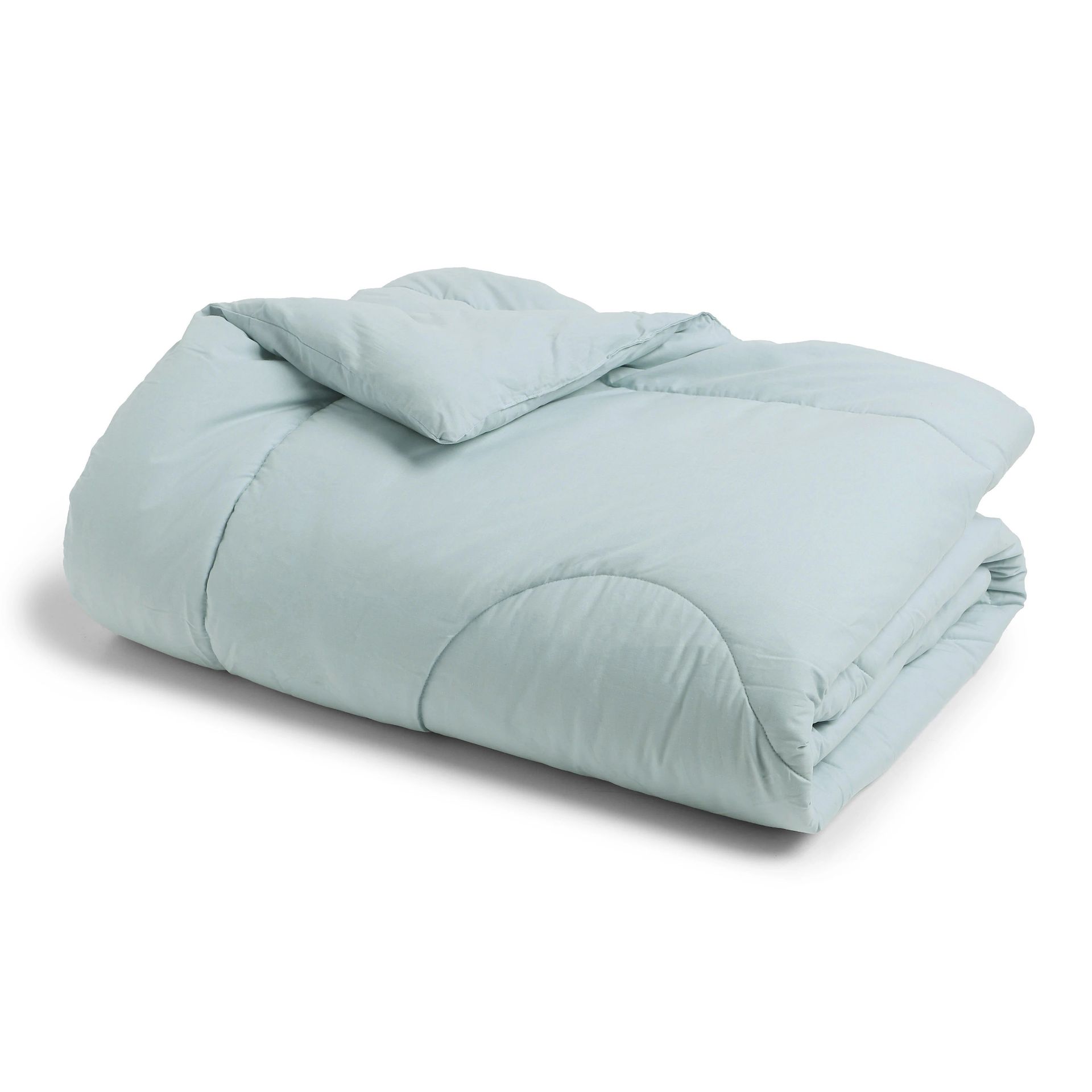 Solid Dyed 240 GSM Cotton Blue Sky Double Comforter | Paleto