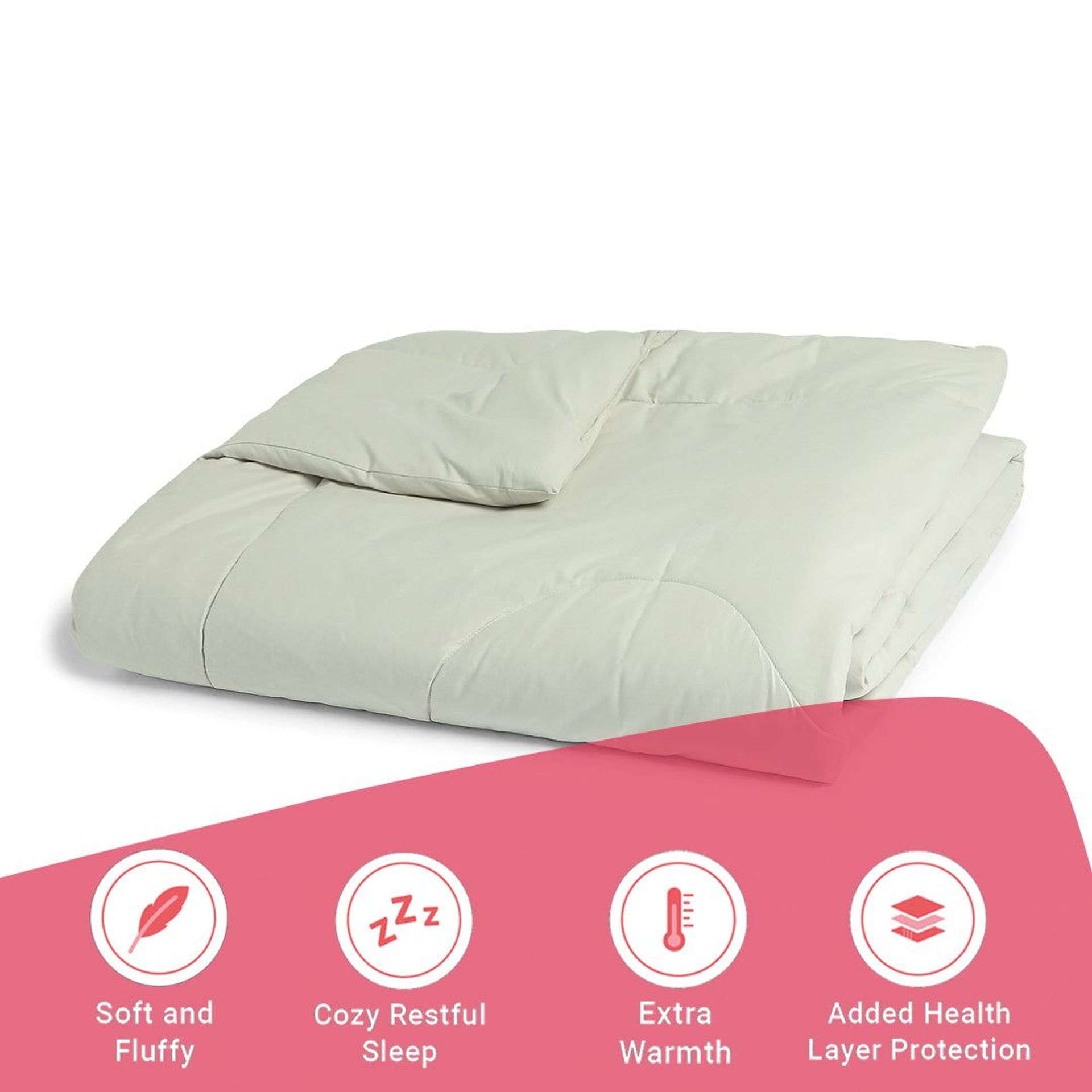 Solid Dyed 240 GSM Cotton Silver Double Comforter | Paleto