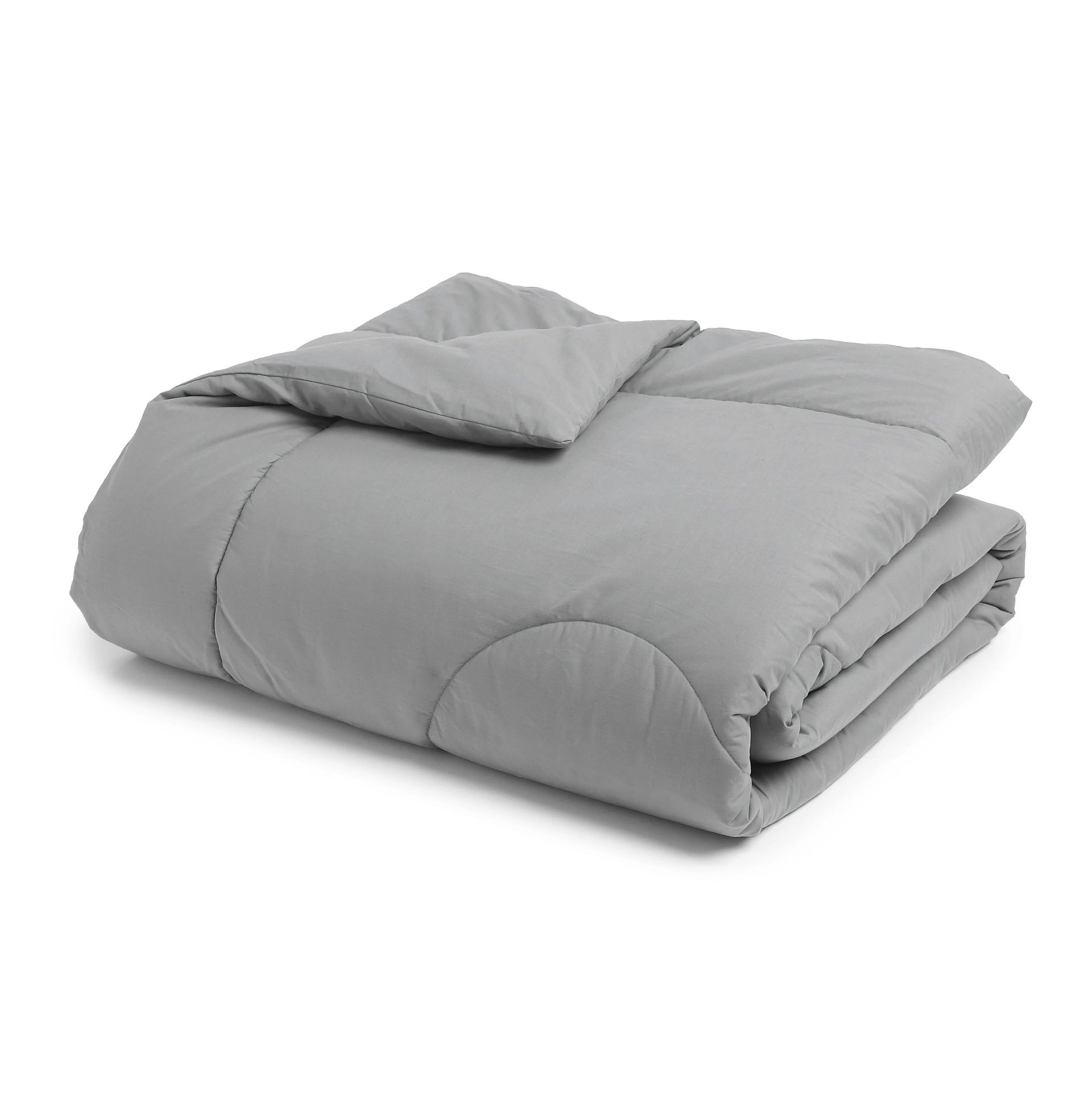 Solid Dyed 240 GSM Cotton Grey Double Comforter | Paleto