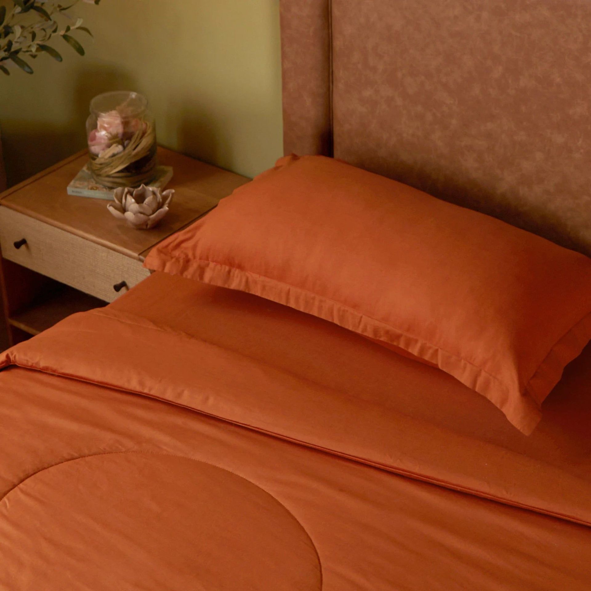Solid Dyed 120 GSM Cotton Rust Single Comforter | Paleto