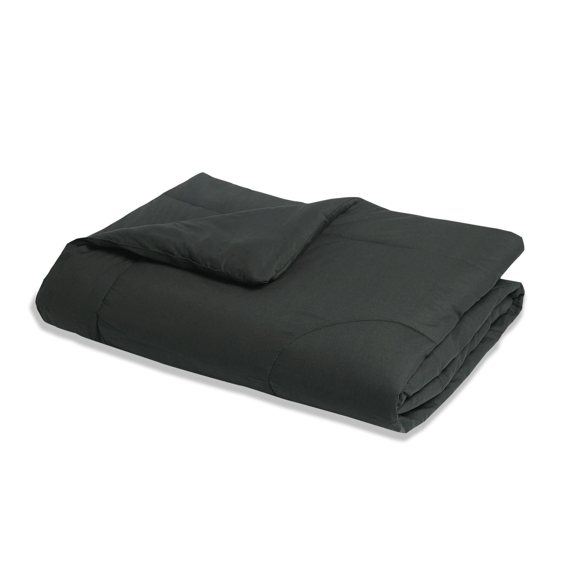 Solid Dyed 120 GSM Cotton Dark Grey Single Comforter | Paleto