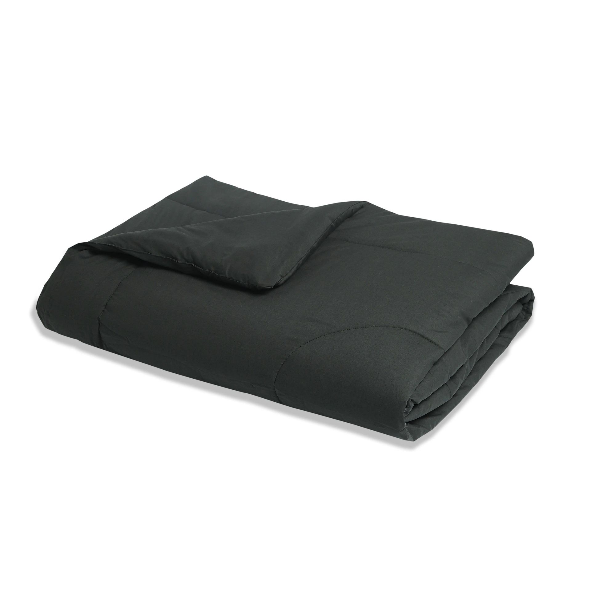 Solid Dyed 120 GSM Cotton Dark Grey Double Comforter | Paleto