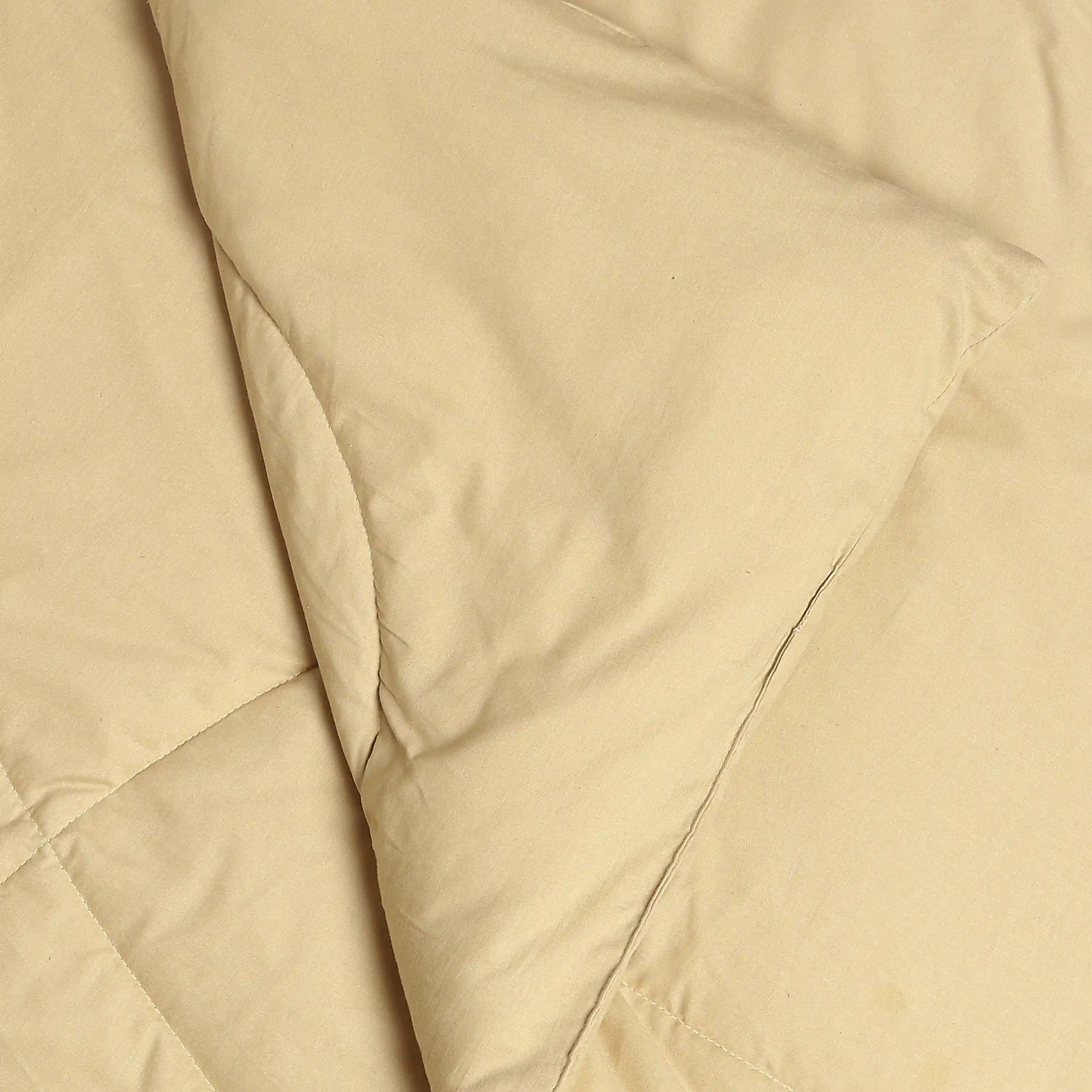 Solid Dyed 120 GSM Cotton Beige Single Comforter | Paleto