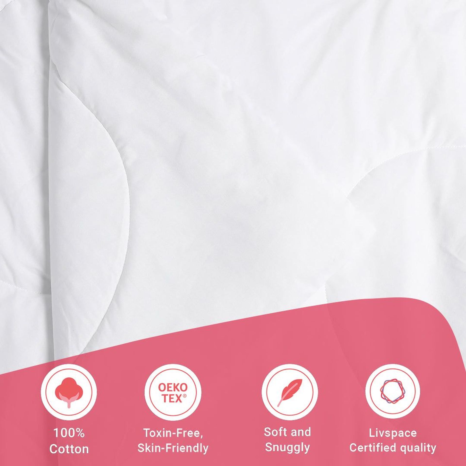Solid Dyed 120 GSM Cotton White Double Comforter | Paleto