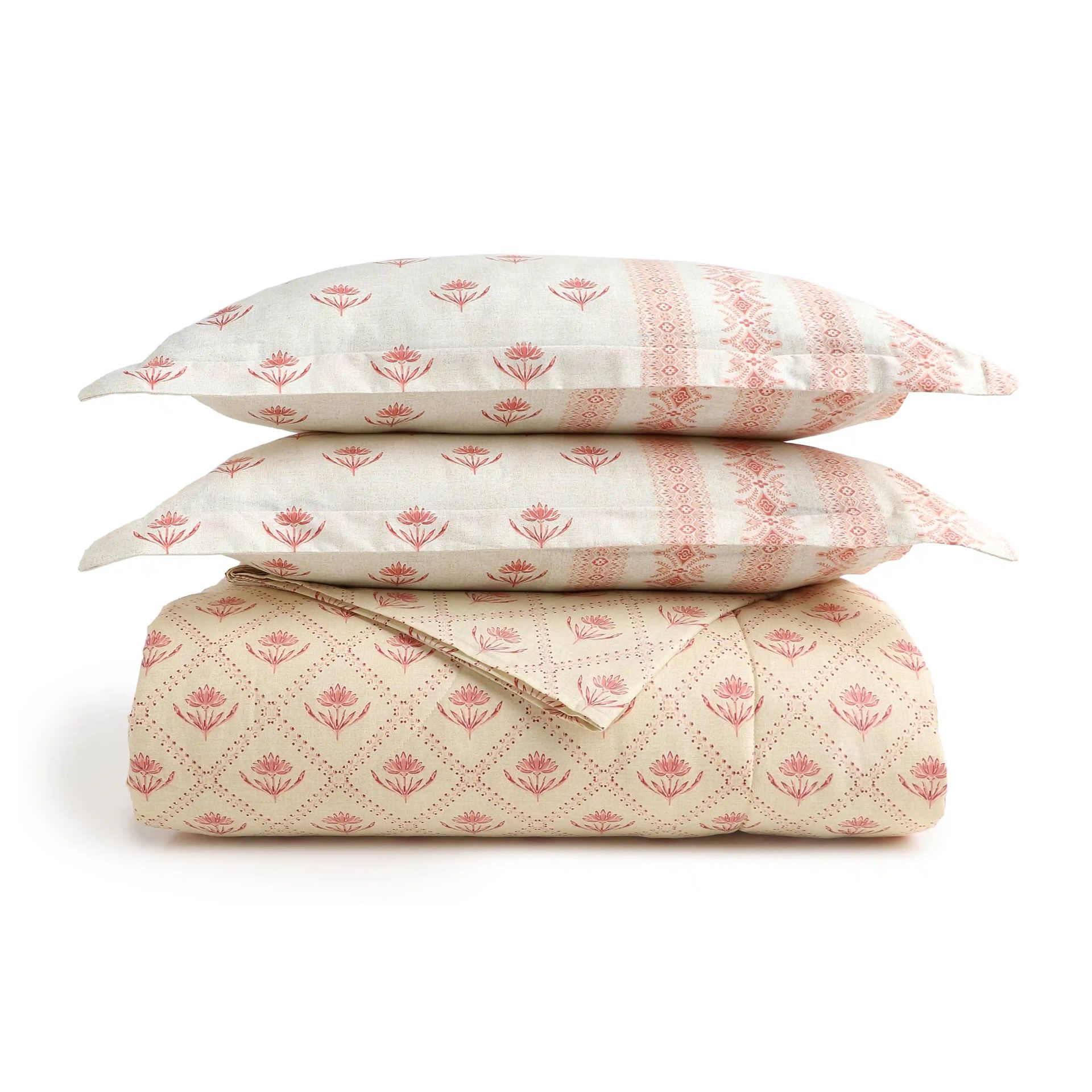 Indian Heritage 144 TC Cotton Red Double Bedding Set | Chippa Lane
