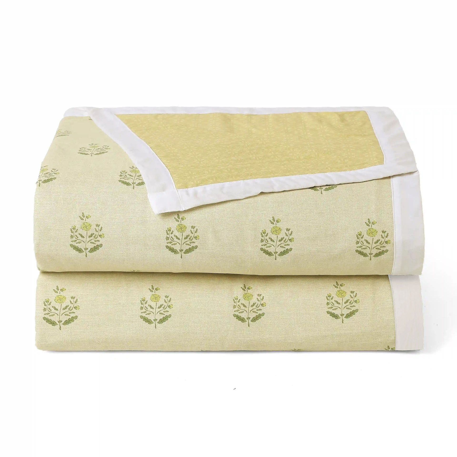 Indian Heritage 144 TC Cotton Indian Moss Double Bedding Set | Chippa Lane