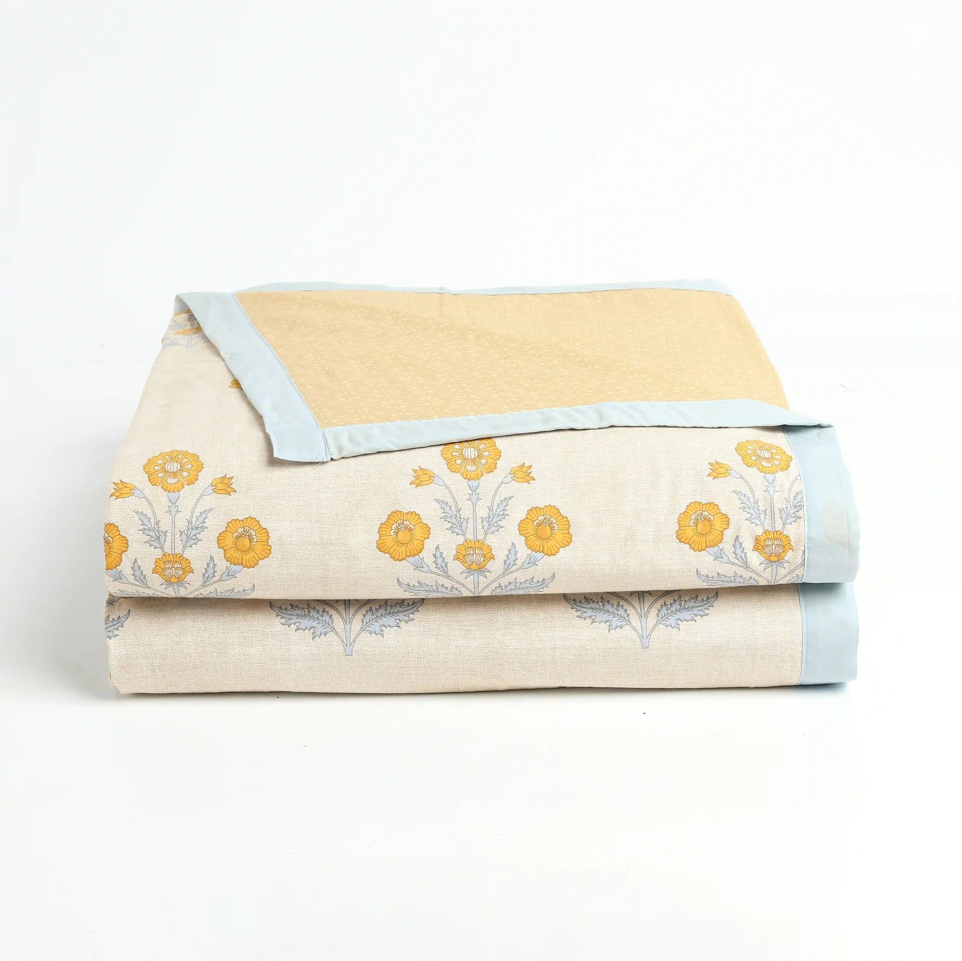 Indian Heritage 144 TC Cotton Ochre Double Bedding Set | Chippa Lane