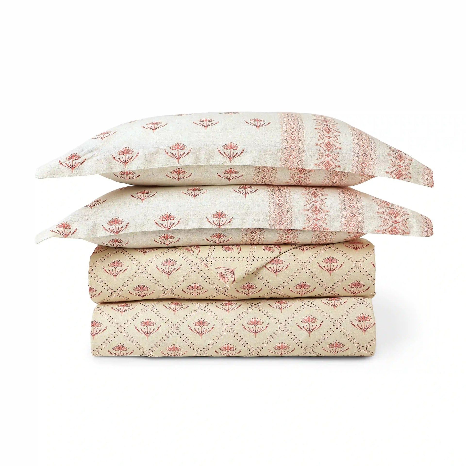Indian Heritage 144 TC Cotton Red Double Bedding Set | Chippa Lane