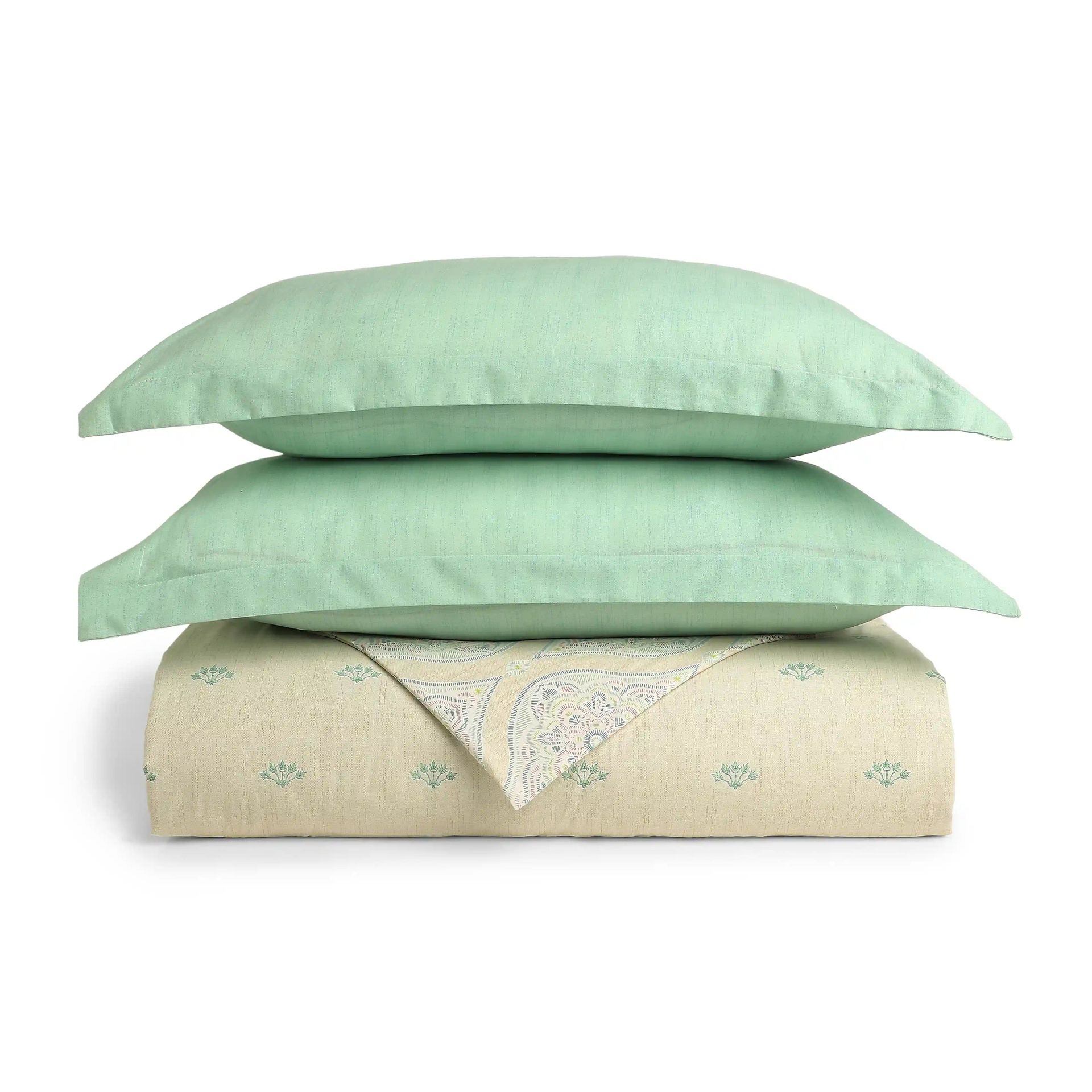Indian Heritage 144 TC 100% Cotton Sage Double Bedding Set | Chippa Lane