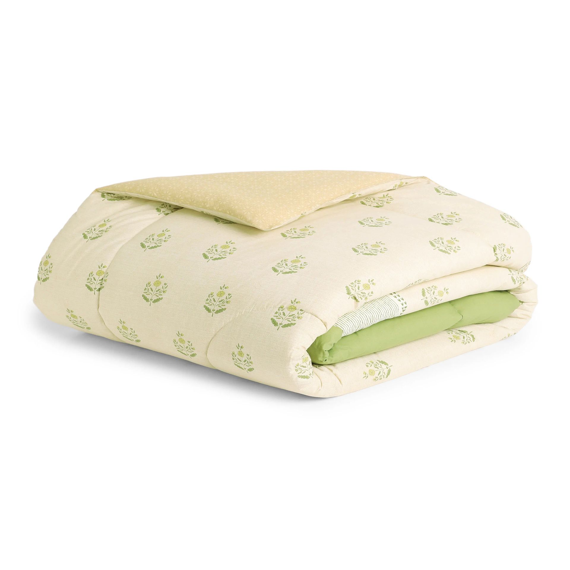 Indian Heritage GSM 100% Cotton Indian Moss Single Comforter | Chippa Lane