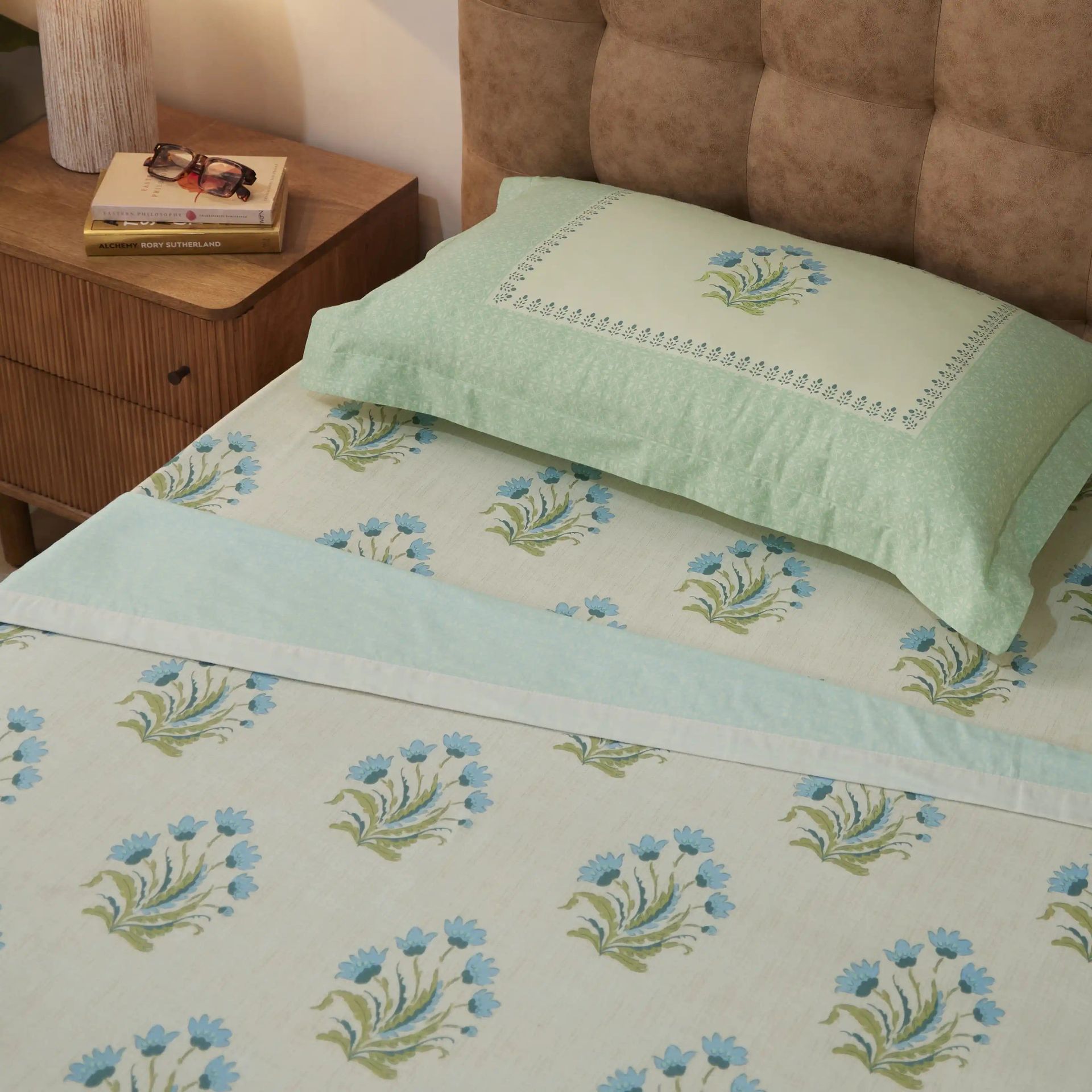 Indian Heritage 144 TC 100% Cotton Indian Sage Single Dohar | Chippa Lane