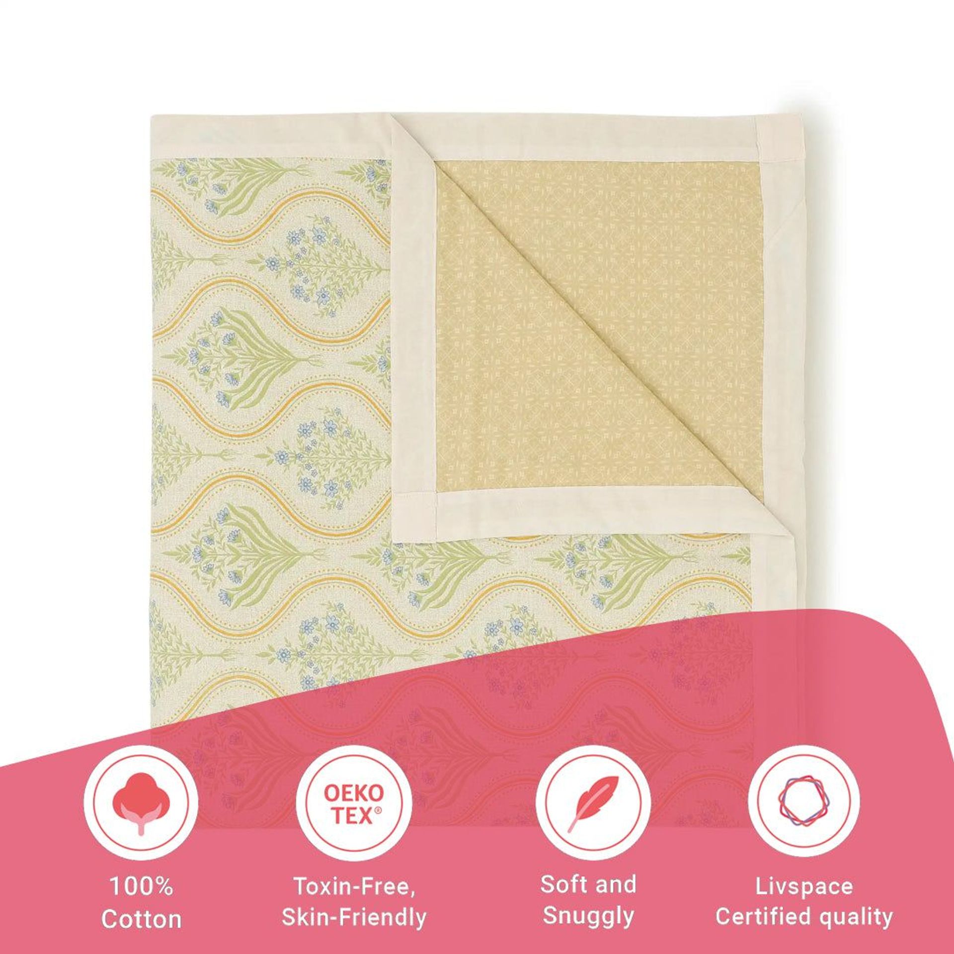Indian Heritage 144 TC 100% Cotton Mustard Single Dohar | Chippa Lane