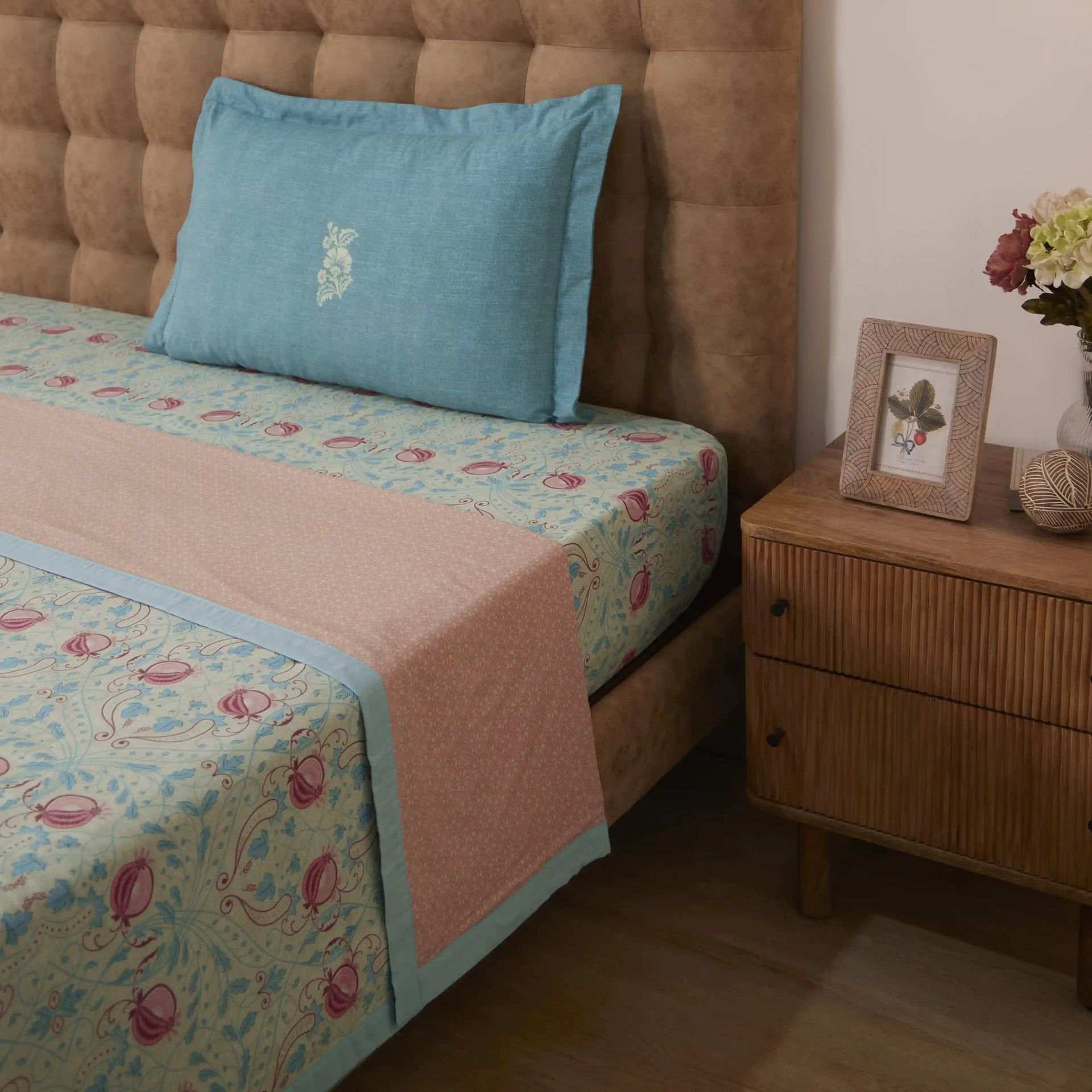 Indian Heritage 144 TC 100% Cotton Light Blue Single Dohar | Chippa Lane