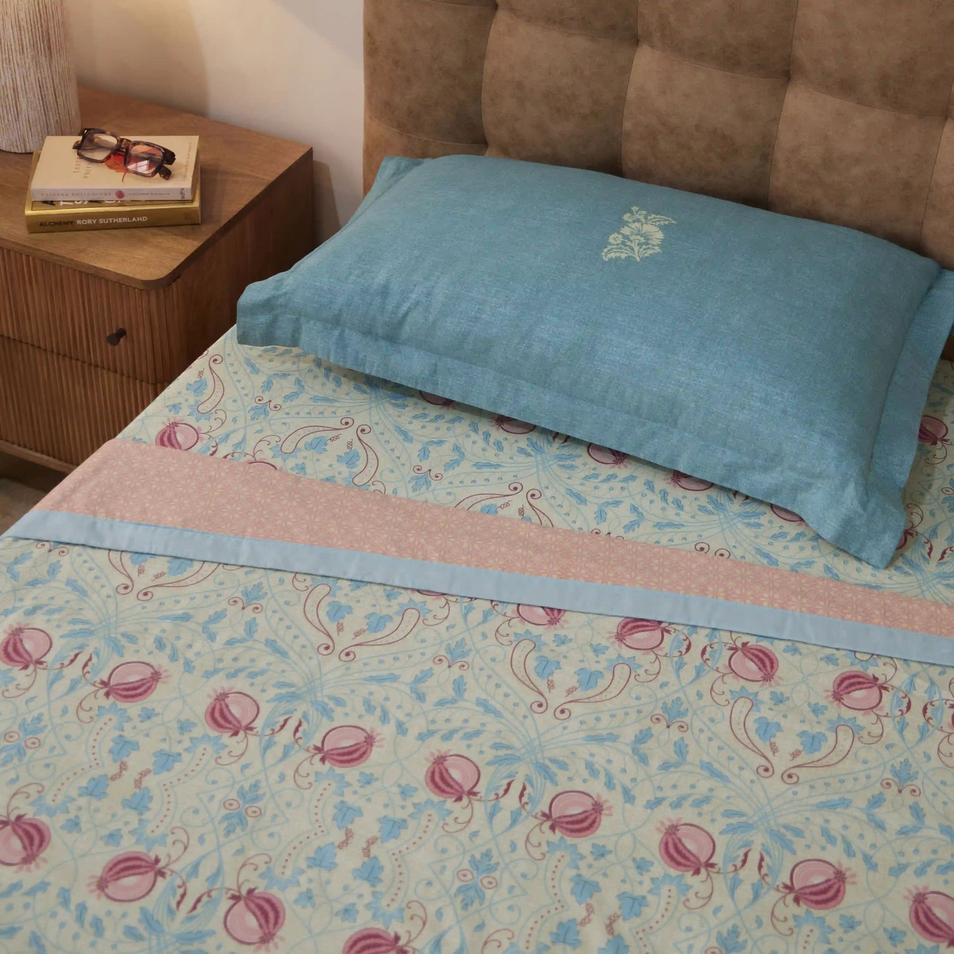 Indian Heritage 144 TC 100% Cotton Light Blue Single Dohar | Chippa Lane