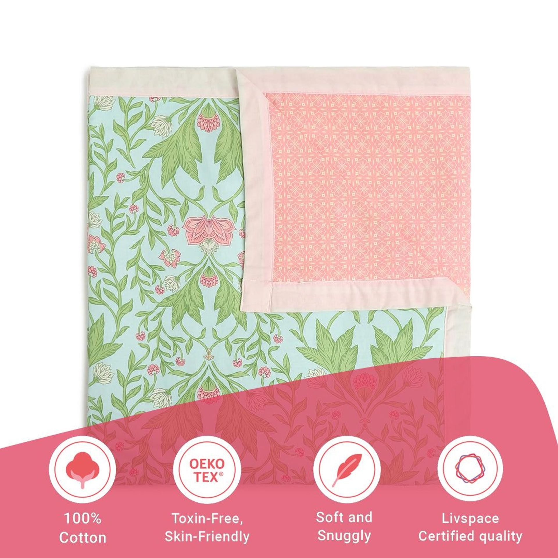 Indian Heritage 144 TC 100% Cotton Sage Mint Single Dohar | Chippa Lane