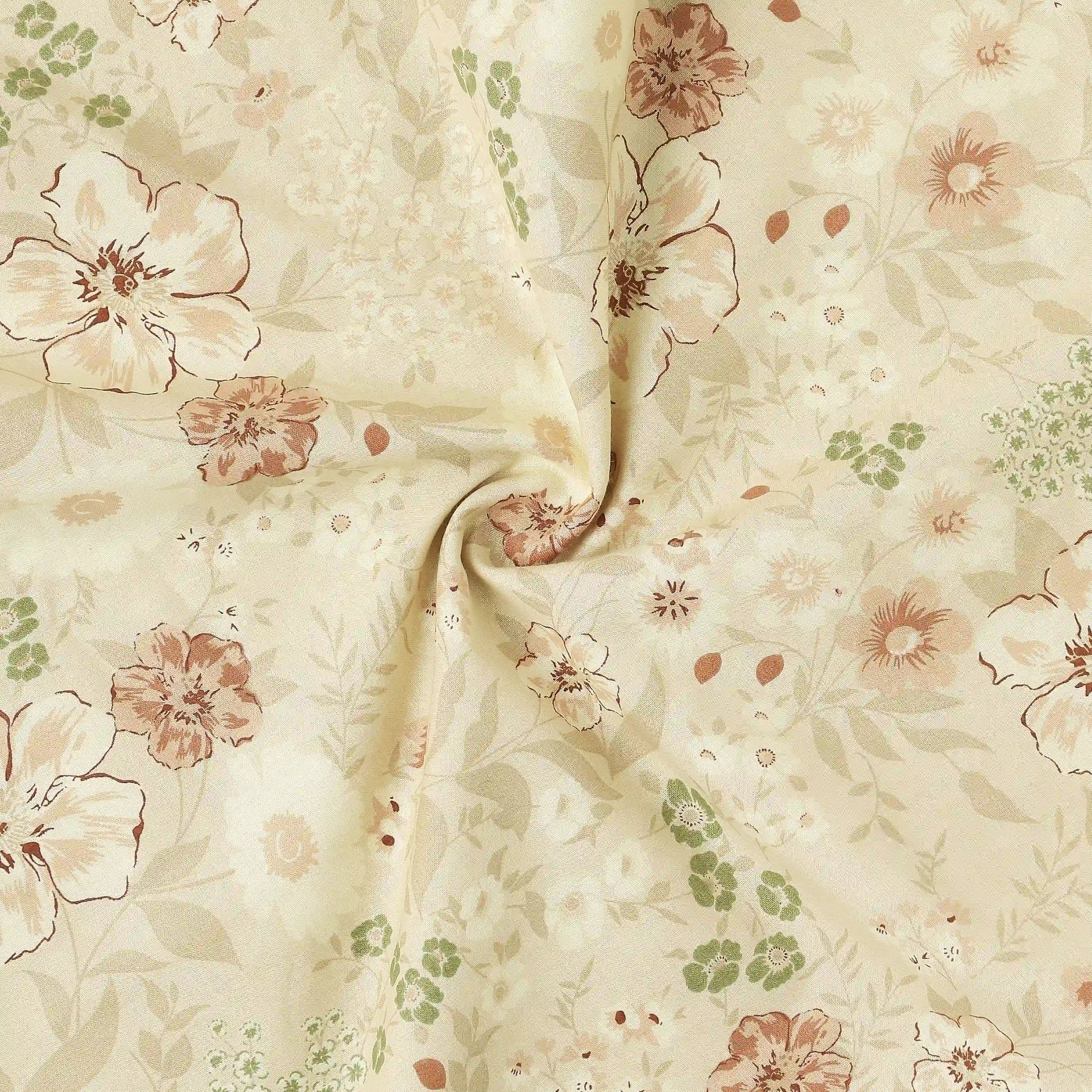 Floral Geometric 144 TC 100% Cotton Beige Single Dohar | Mishella