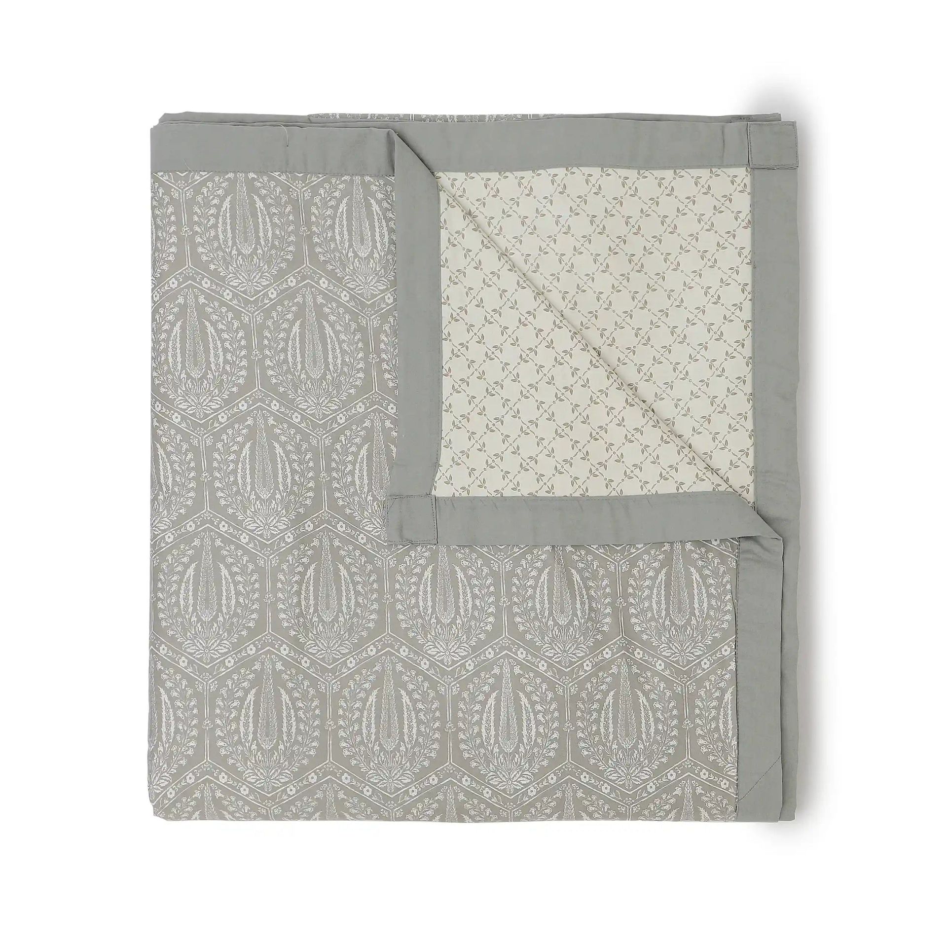 Ethnic 250 TC 100% Cotton Grey Double Dohar | Fergana