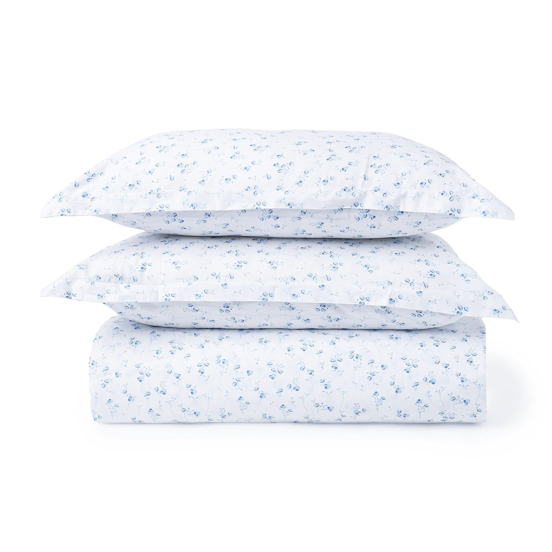 Floral 144 TC 100% Cotton Ocean Blue Double Bedsheet Set | Bloomshire Classic