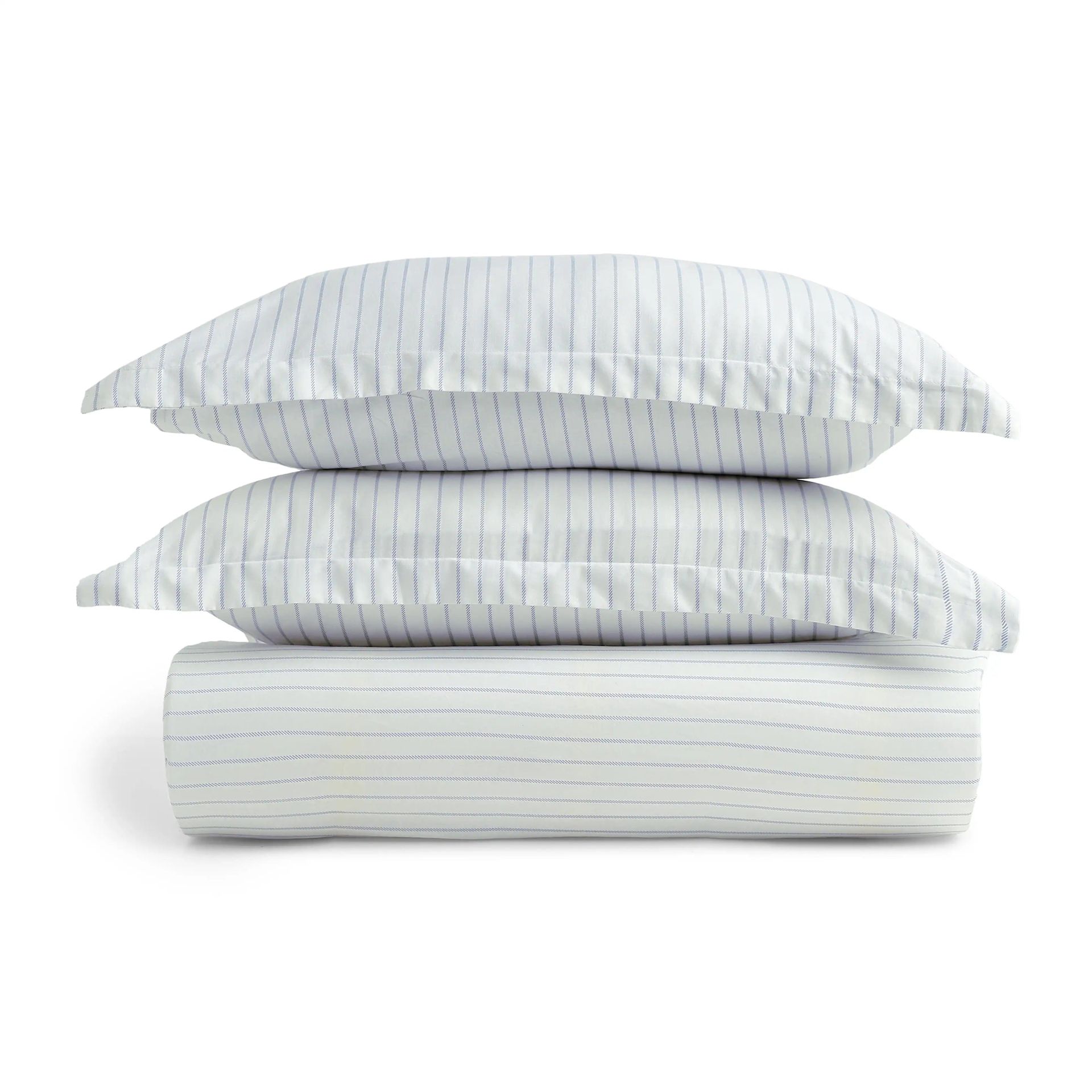 Geometric 144 TC 100% Cotton Blue Queen Fitted Sheet Set | Bloomshire Classic