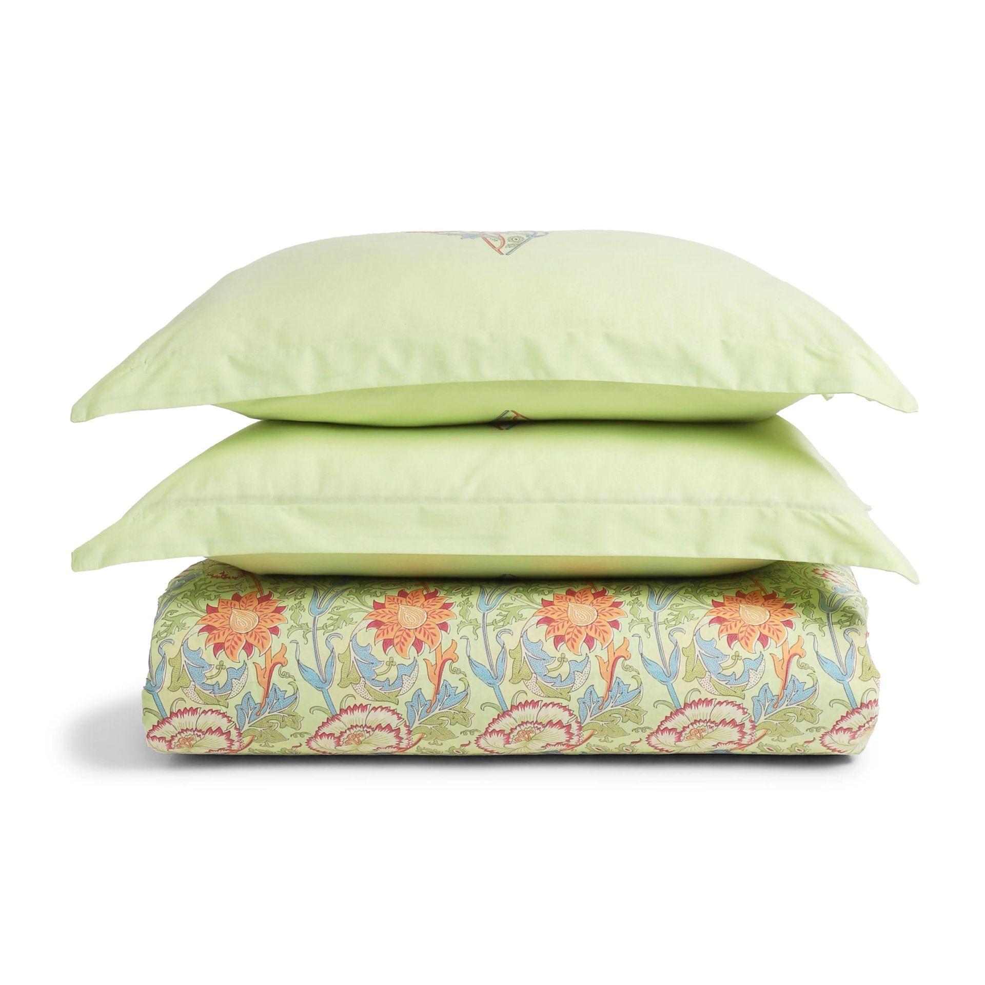 Indian Heritage 144 TC 100% Cotton Green Queen Fitted Sheet Set | Chippa Lane