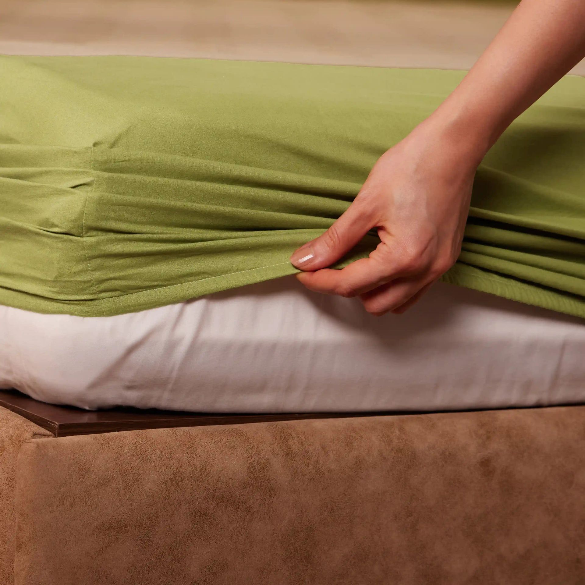 Indian Heritage 144 TC 100% Cotton Indian Moss Queen Fitted Sheet Set | Chippa Lane