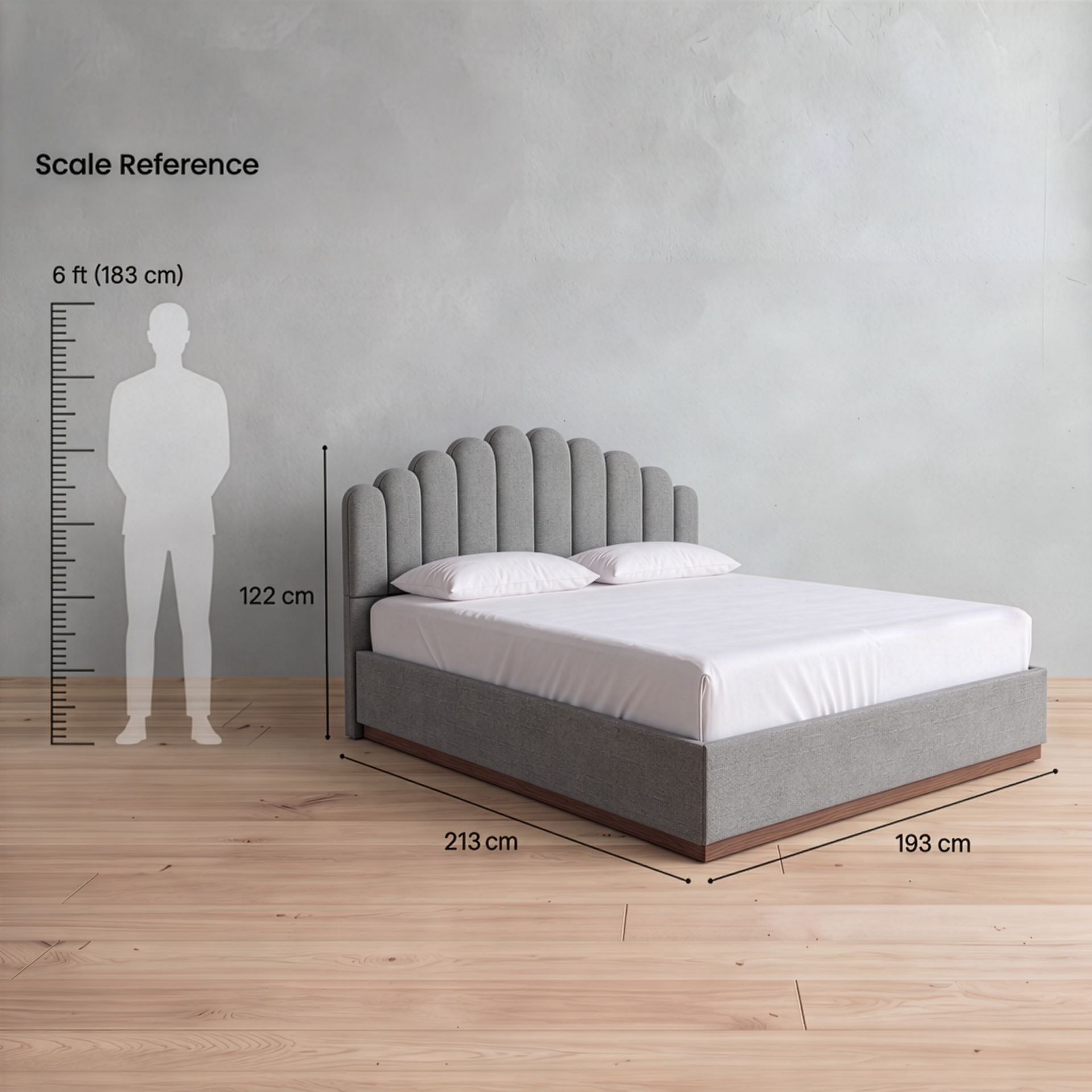 Curved Paris Upholstered Bed