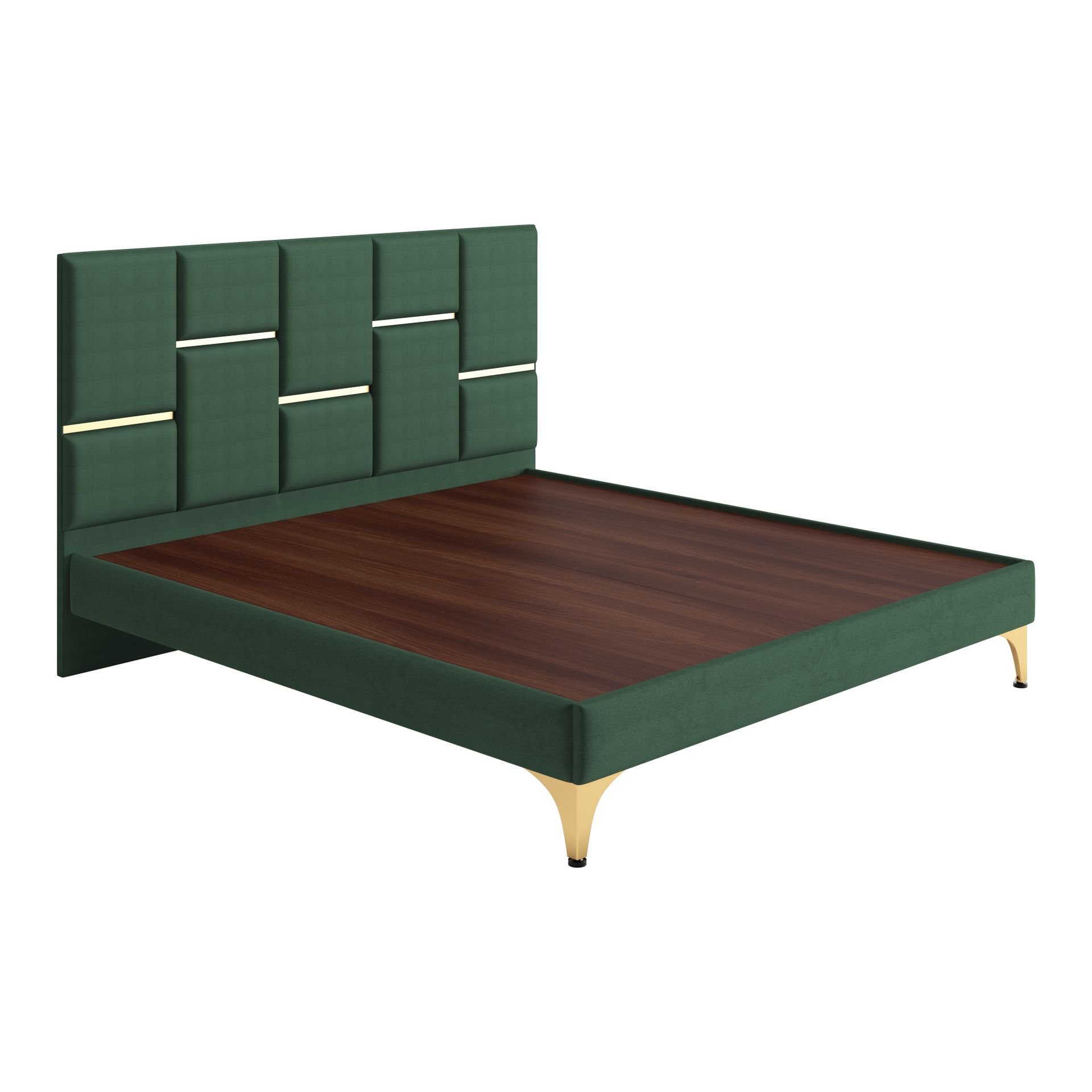 Evelyn King Size Bed Without Storage SilkStone_Vegan Leather Upholstery