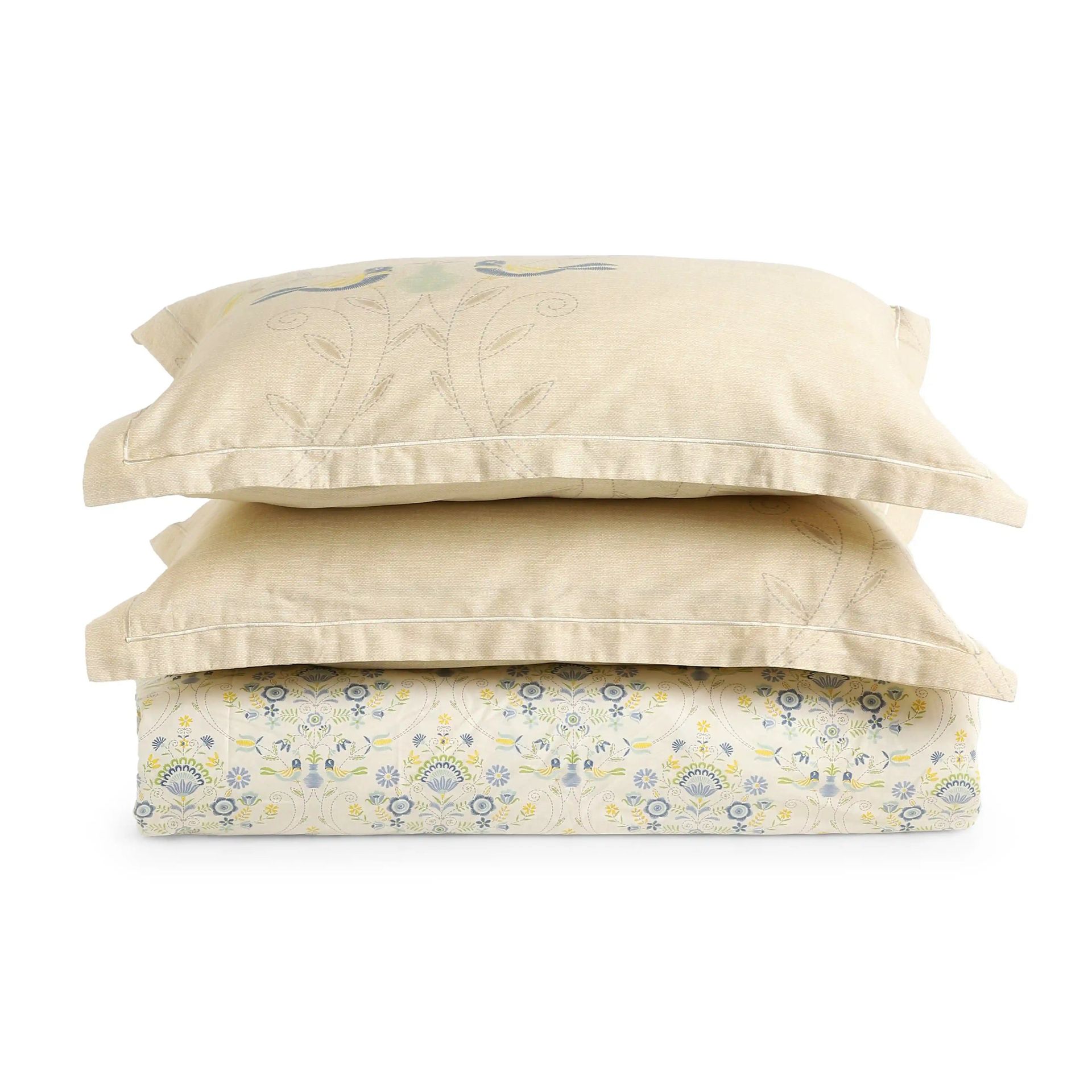 Ethnic 250 TC 100% Cotton Multicolour Super King Bedsheet Set | Fergana