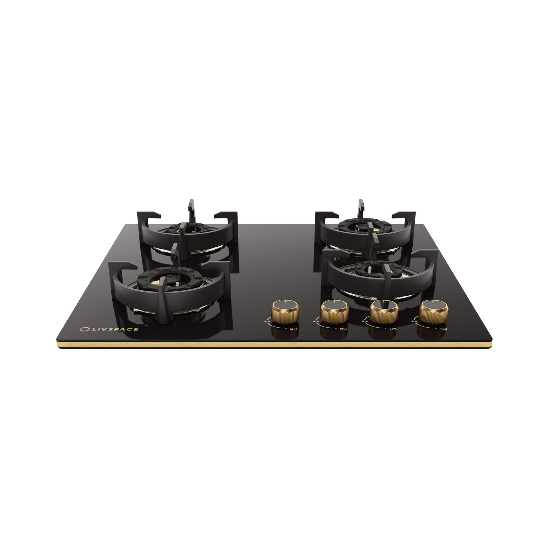 Intellia Gloss 4-burner Brass Hob | FFD | Auto Ignition - 60 cm