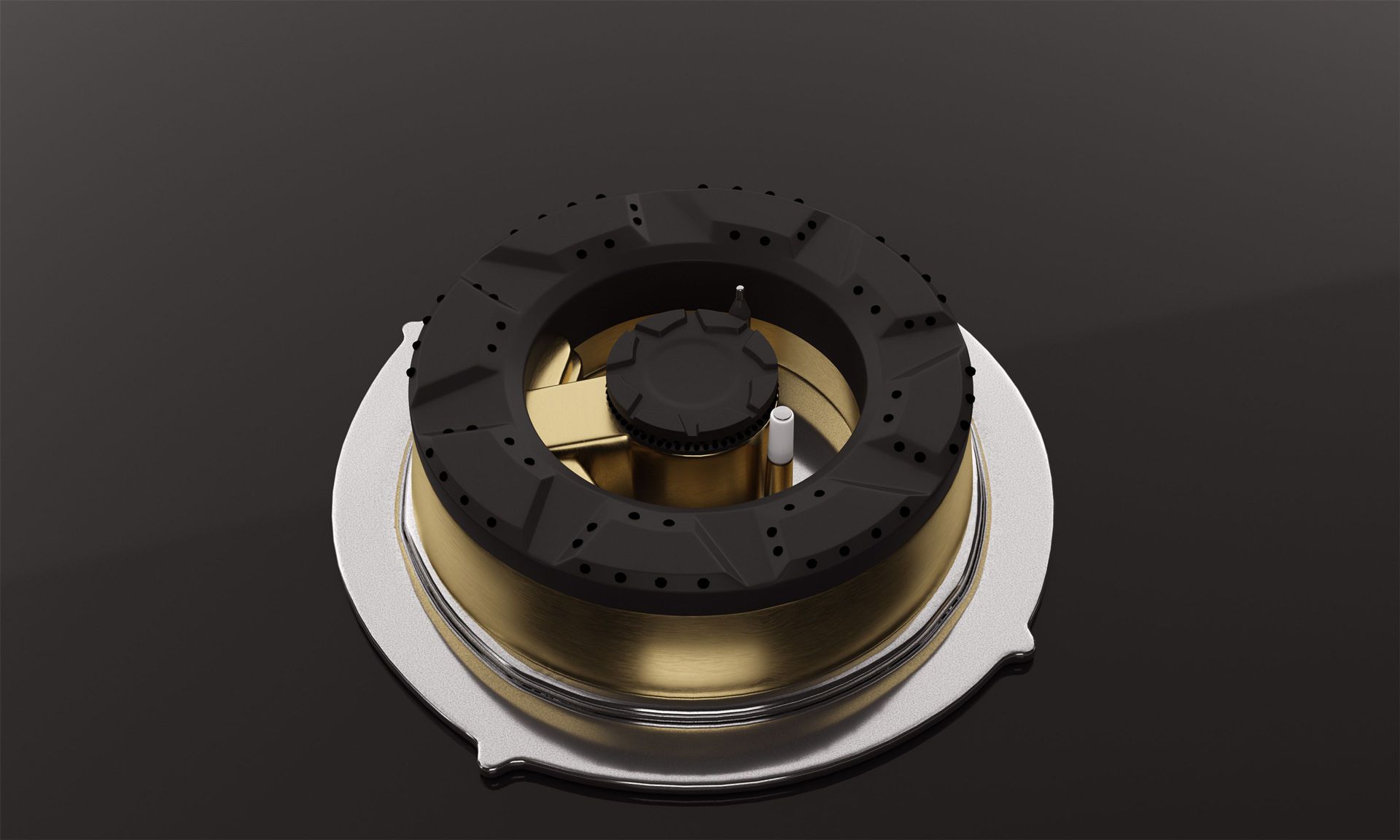 Intellia Gloss 4-burner Brass Hob | FFD | Auto Ignition - 60 cm