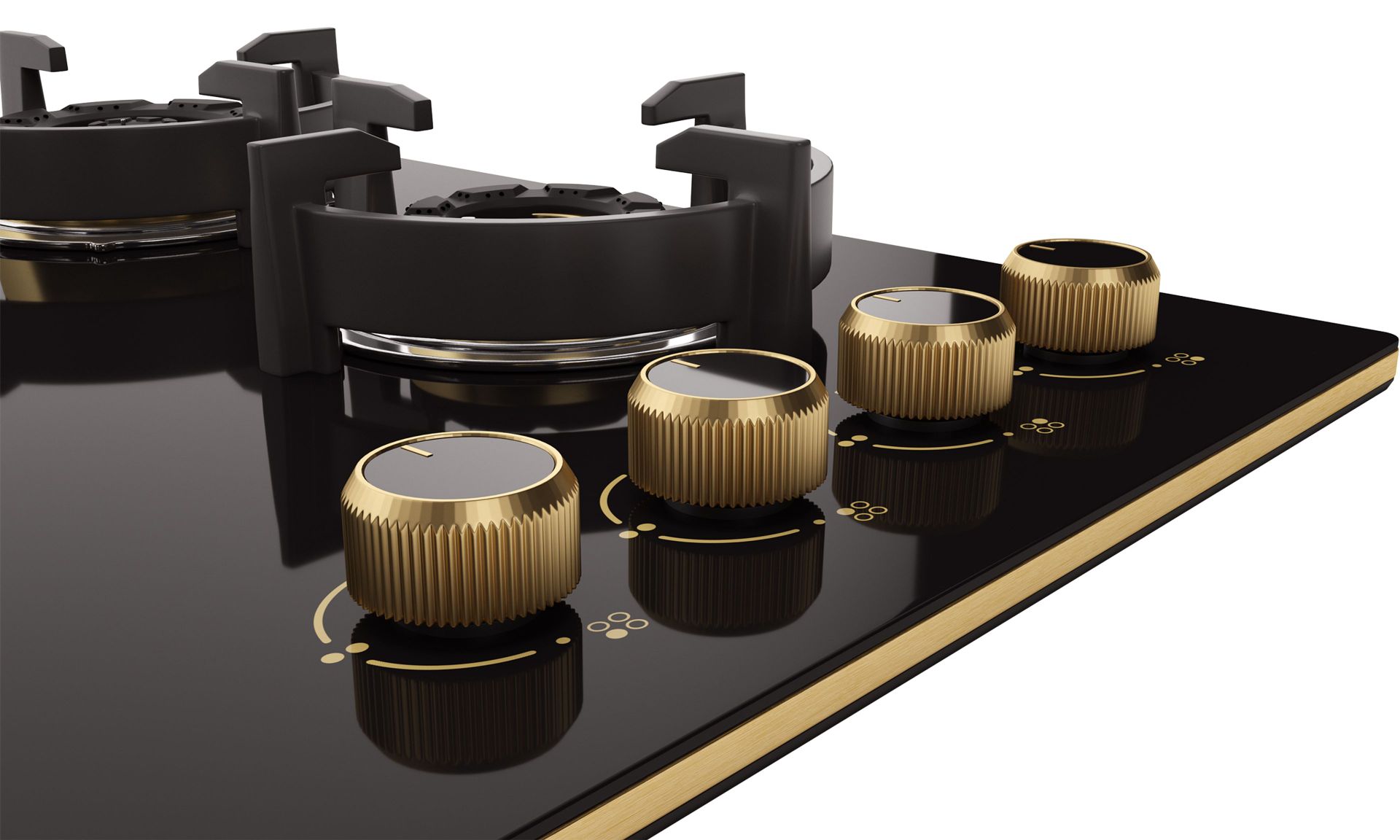 Intellia Gloss 4-burner Brass Hob | FFD | Auto Ignition - 60 cm