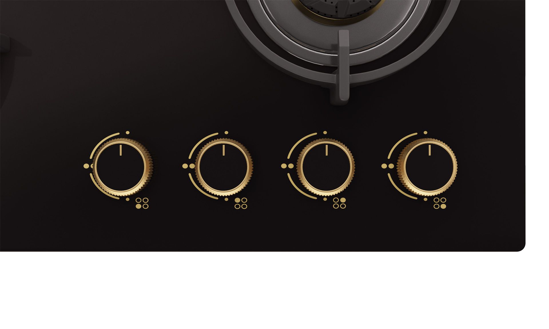 Intellia Gloss 4-burner Brass Hob | FFD | Auto Ignition - 60 cm