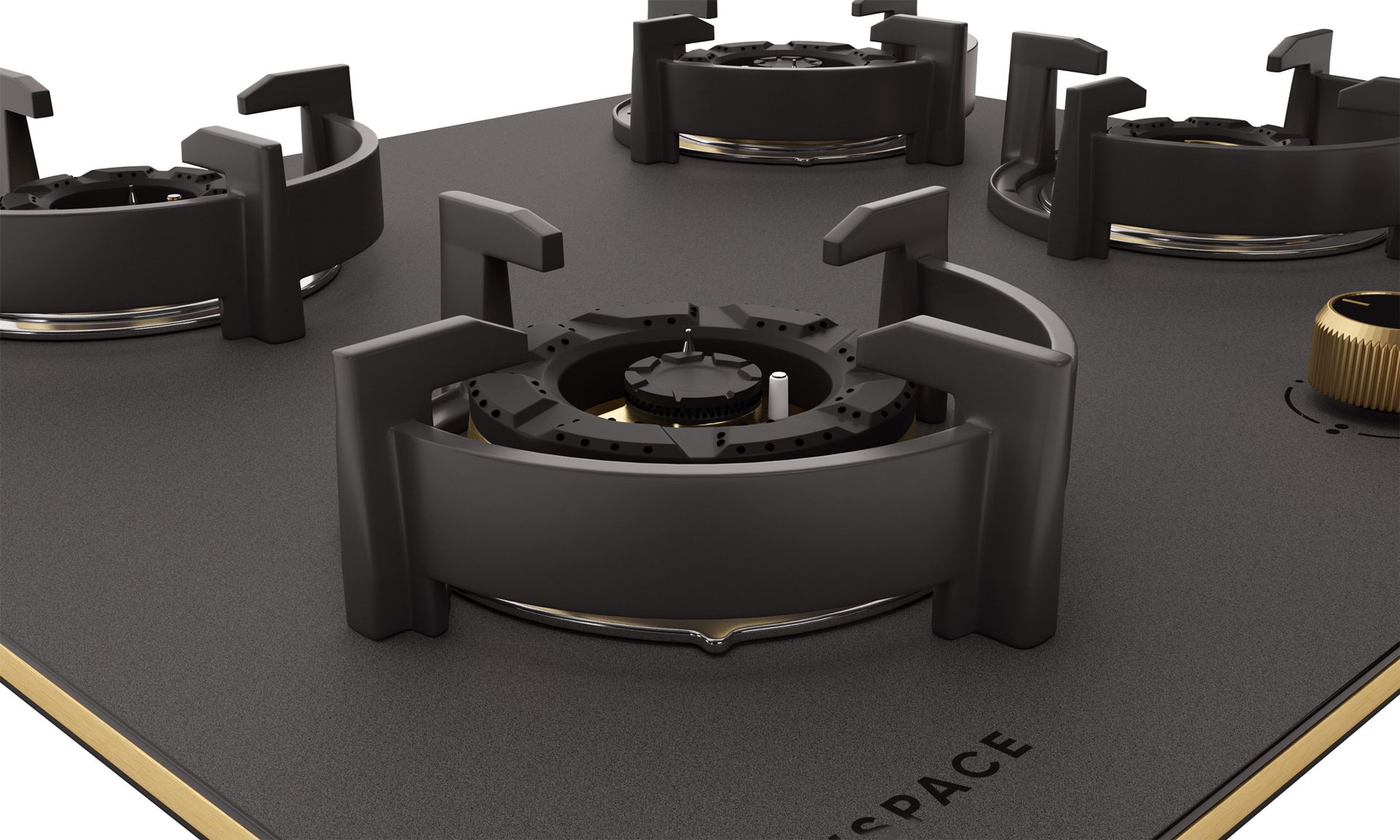 Intellia Matt 4-burner Brass Hob | FFD | Auto Ignition - 60 cm