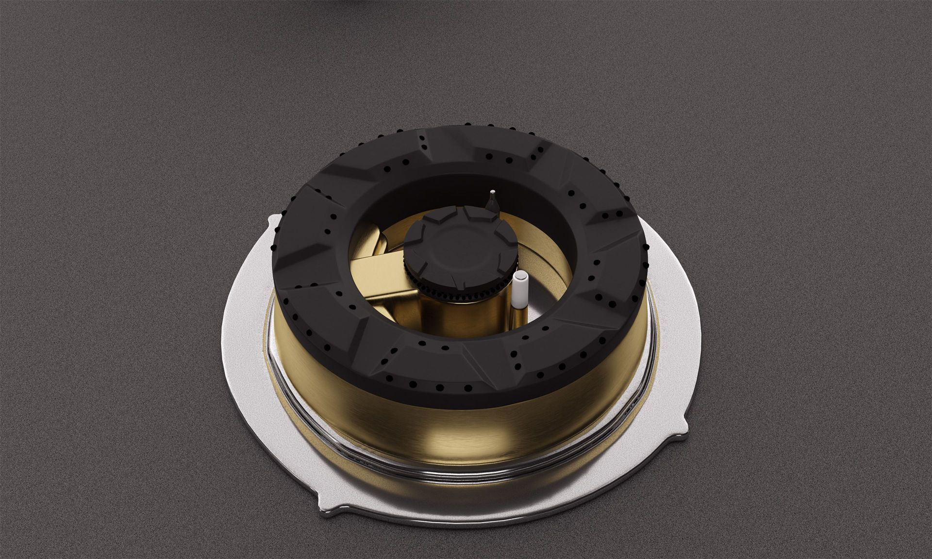Intellia Matt 4-burner Brass Hob | FFD | Auto Ignition - 60 cm