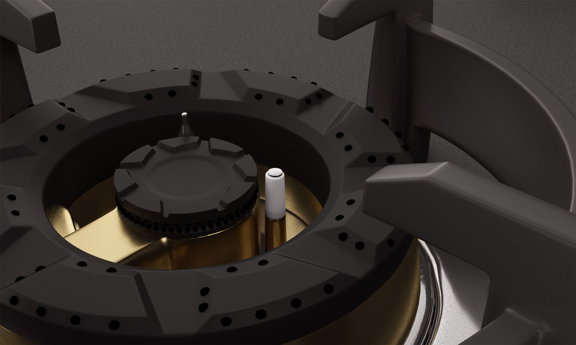 Intellia Matt 4-burner Brass Hob | FFD | Auto Ignition - 60 cm