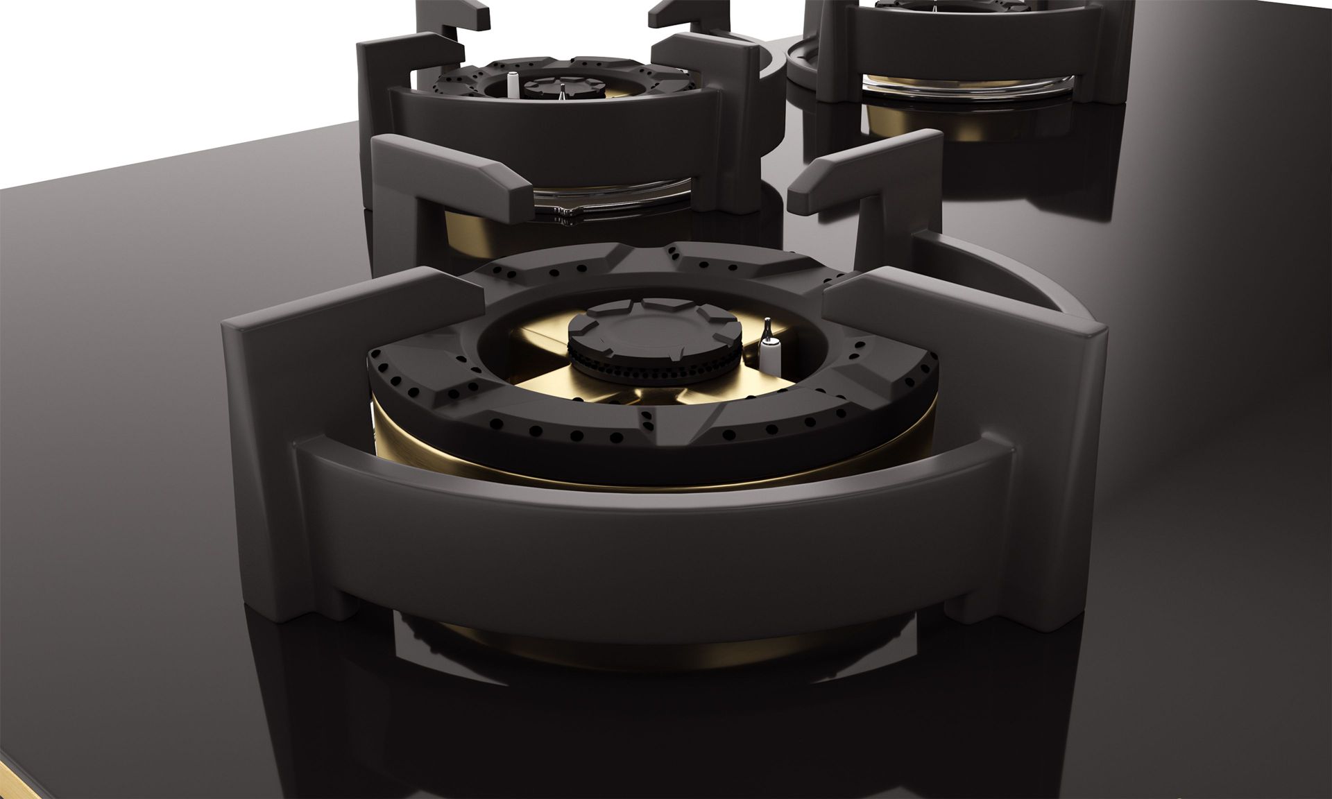 Intellia Gloss 4-burner Brass Hob | FFD | Auto Ignition - 90 cm