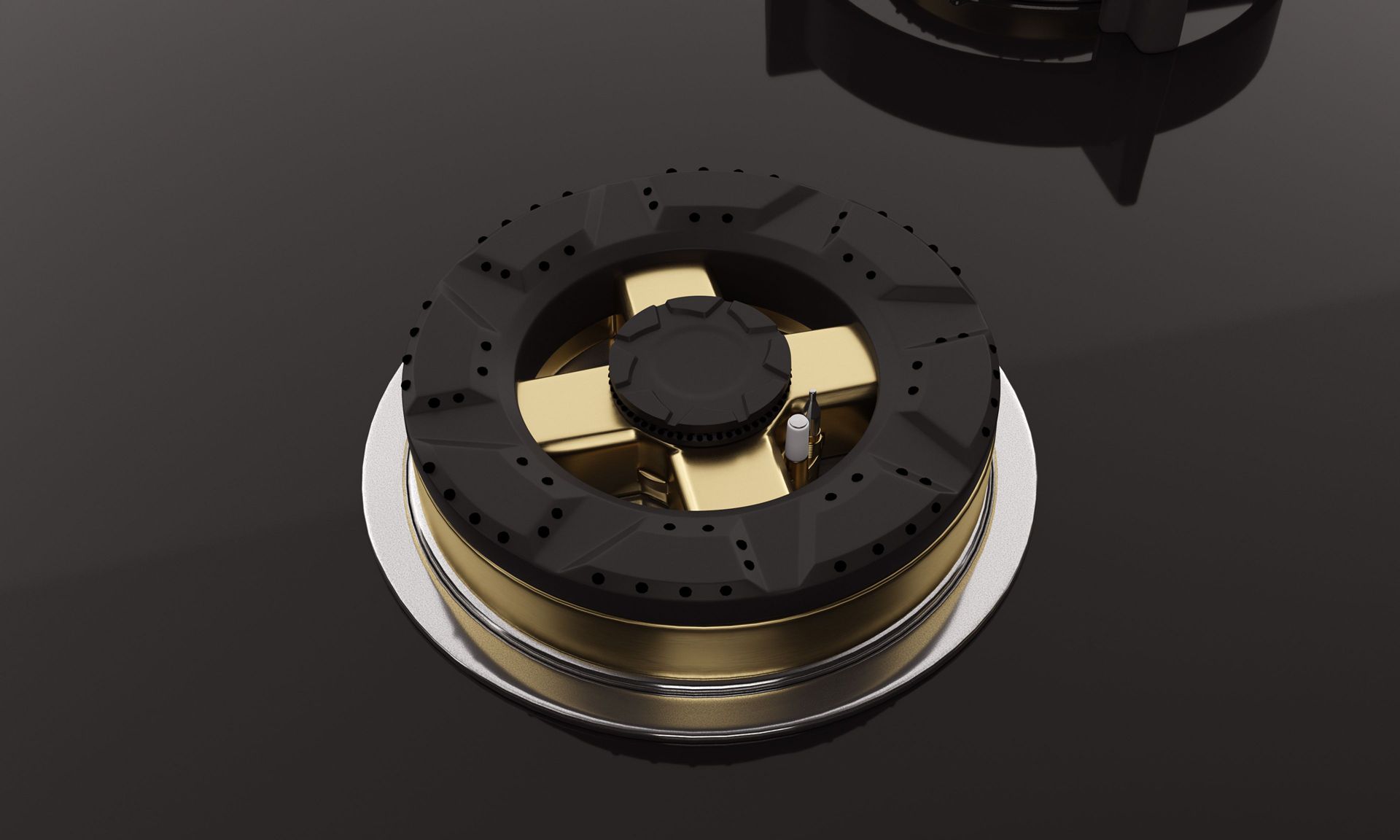 Intellia Gloss 4-burner Brass Hob | FFD | Auto Ignition - 90 cm