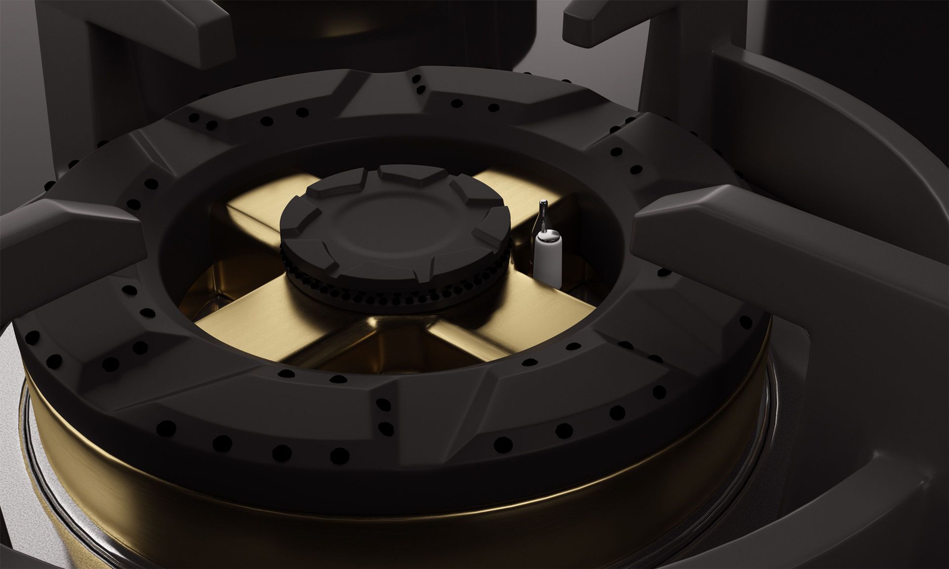 Intellia Gloss 4-burner Brass Hob | FFD | Auto Ignition - 90 cm