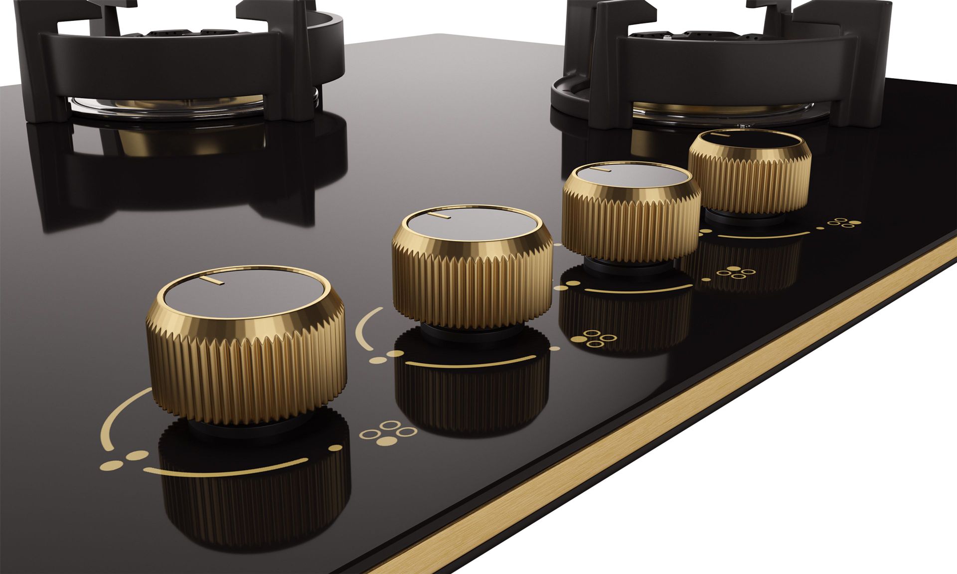 Intellia Gloss 4-burner Brass Hob | FFD | Auto Ignition - 90 cm