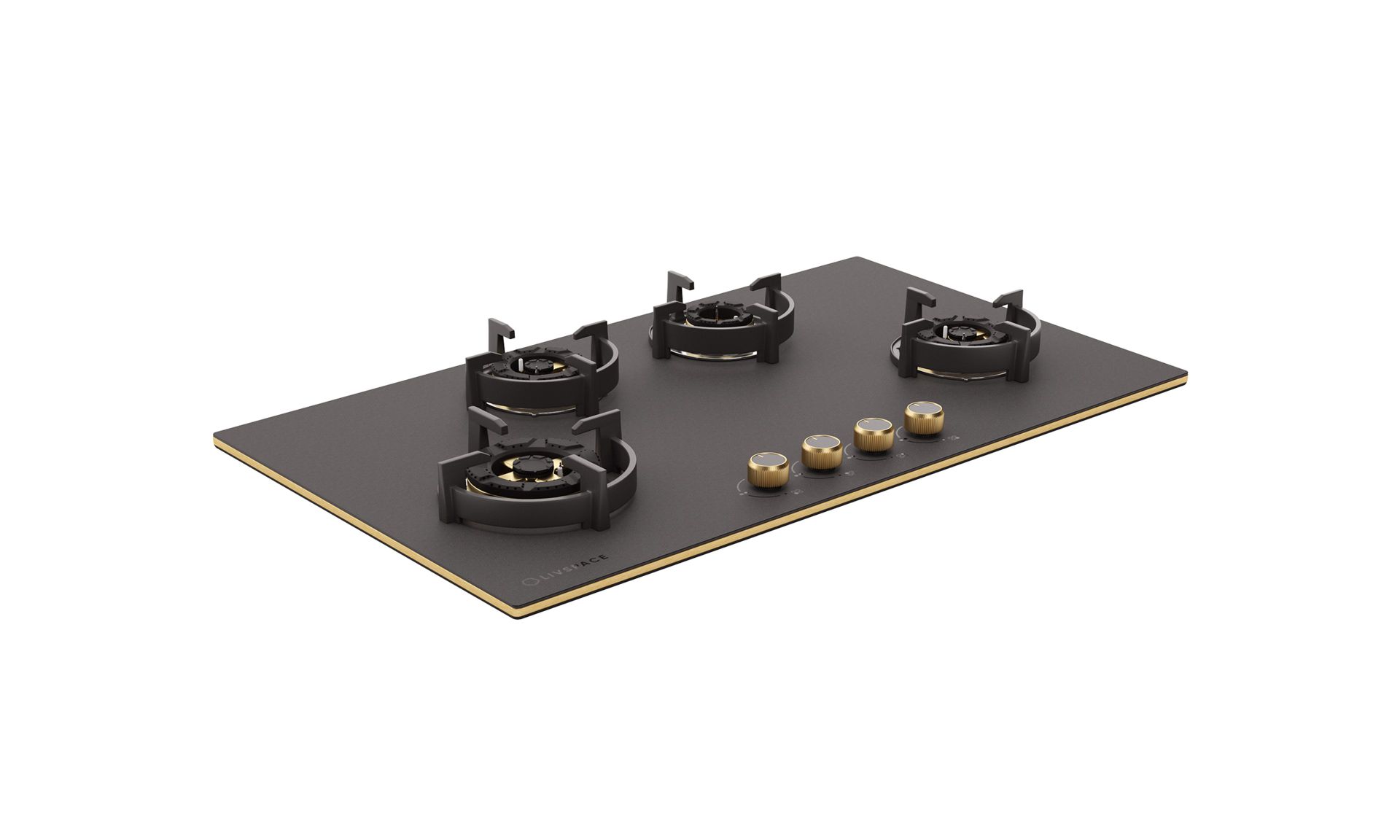 Intellia Matt 4-burner Brass Hob | FFD | Auto Ignition - 90 cm