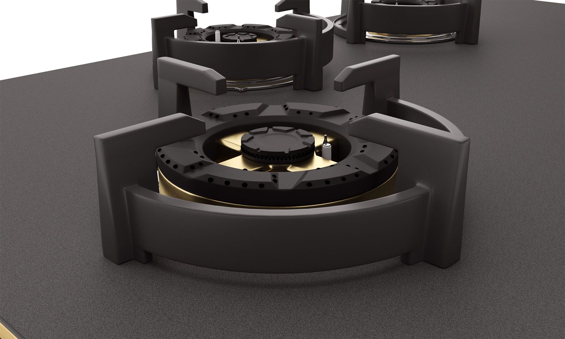Intellia Matt 4-burner Brass Hob | FFD | Auto Ignition - 90 cm