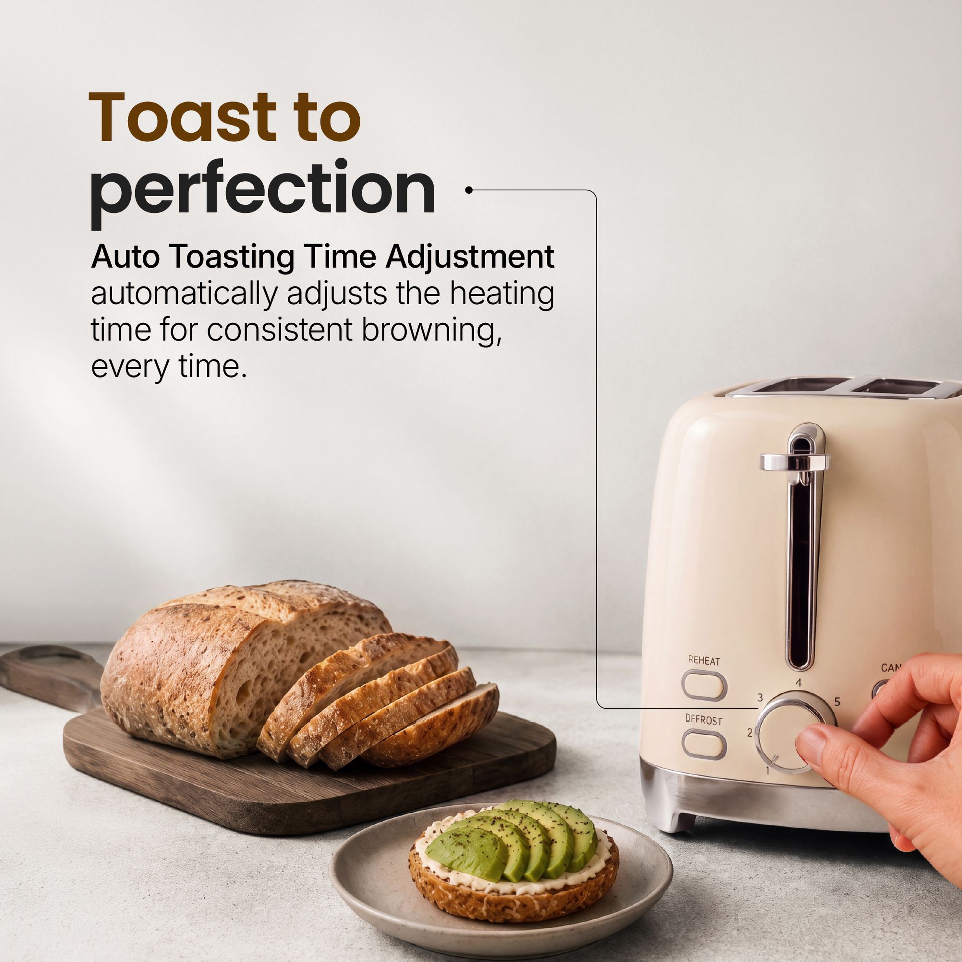 Livspace 2 Slice Toaster - Ivory
