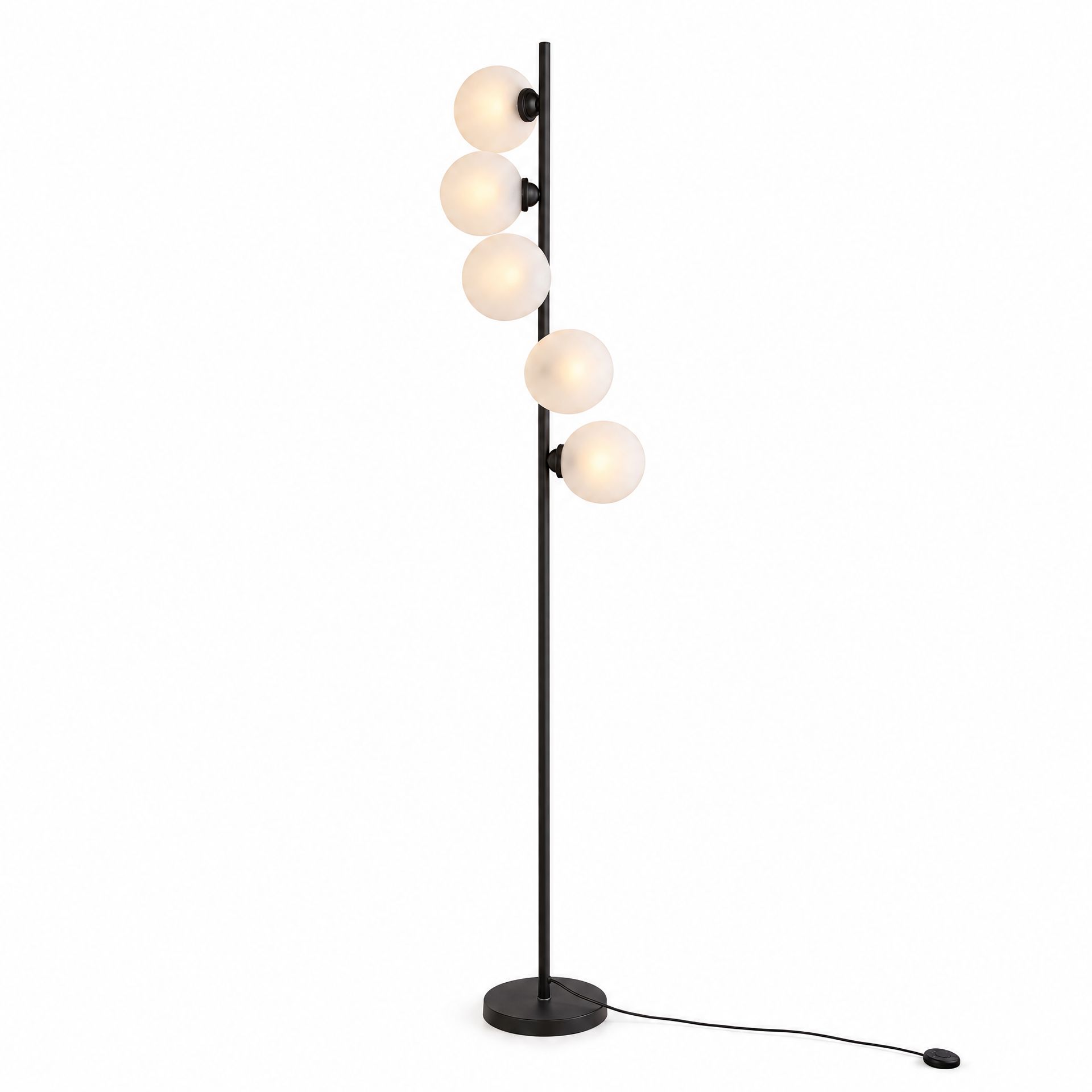 Livspace 5 Global Mid Century Floor Lamps | Black