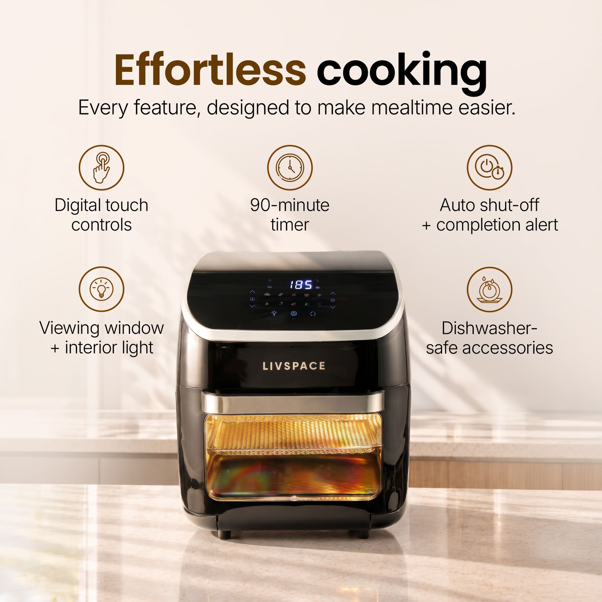 Livspace Air Fryer Oven 12 L - Black