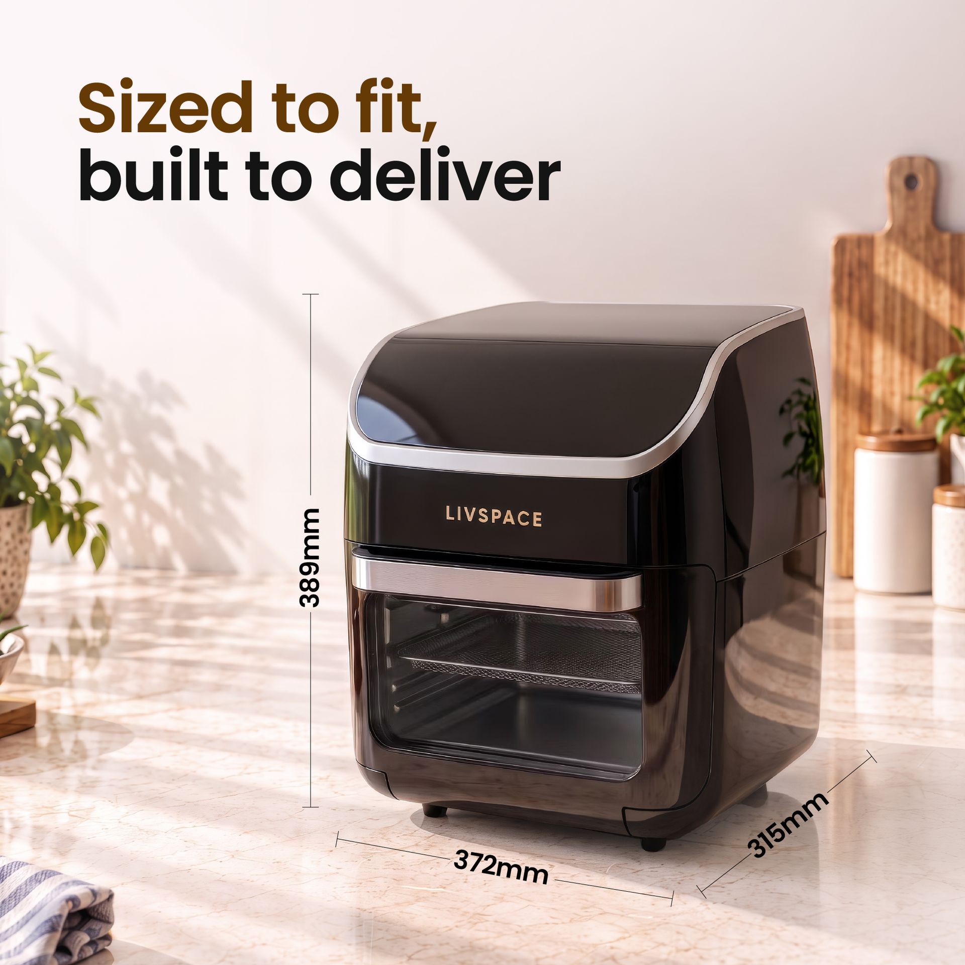 Livspace Air Fryer Oven 12 L - Black