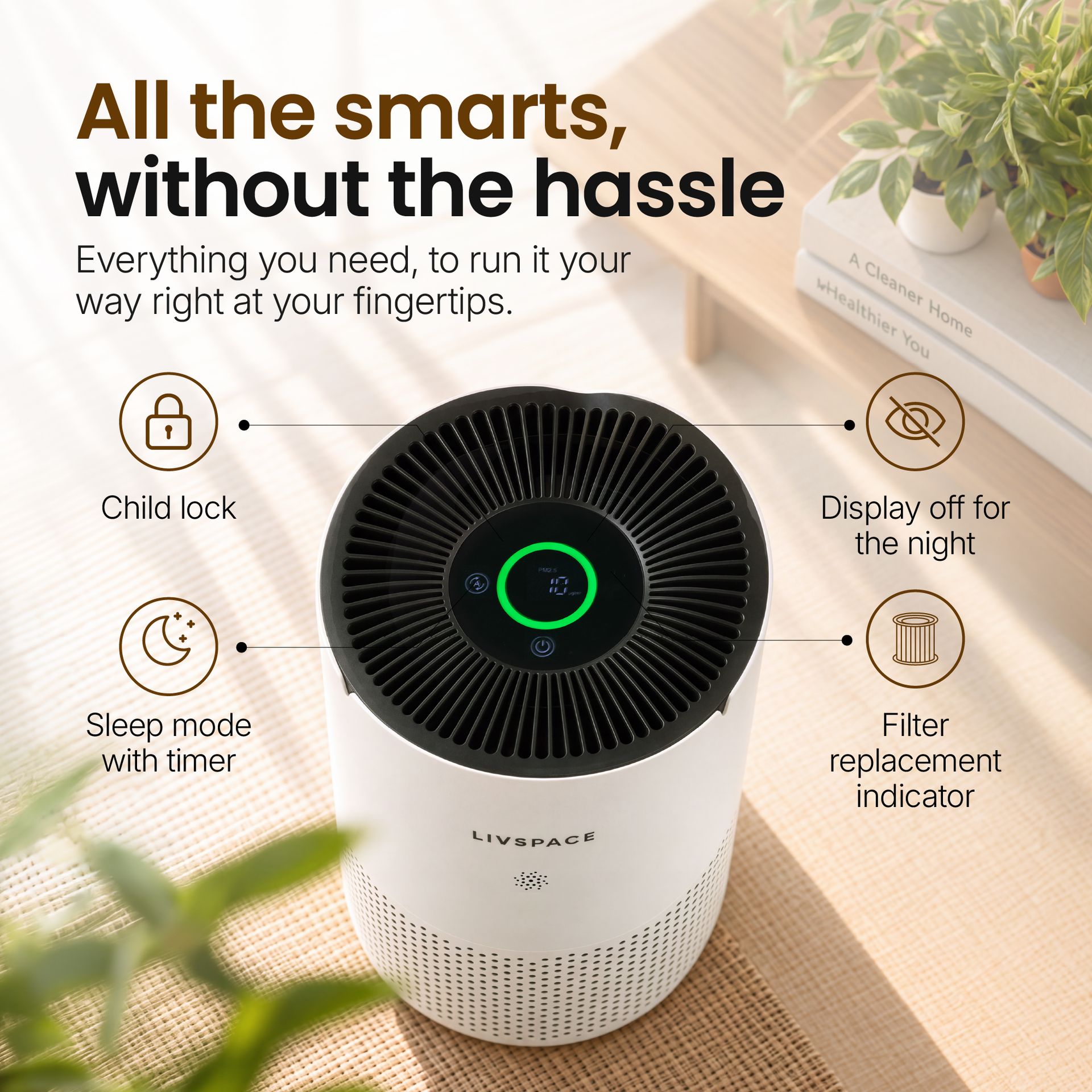 Livspace Air Purifier 150 CADR - White