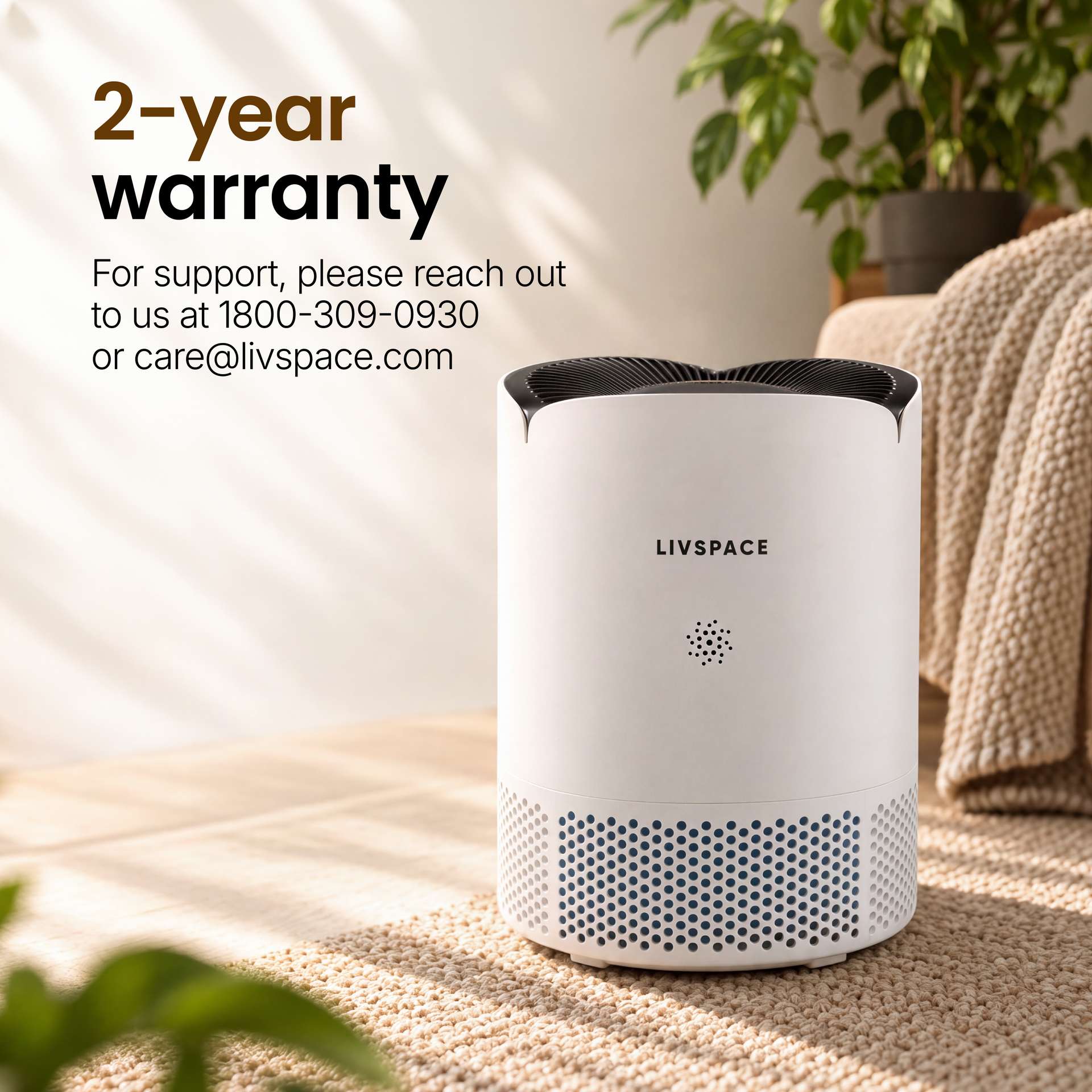 Livspace Air Purifier 150 CADR - White