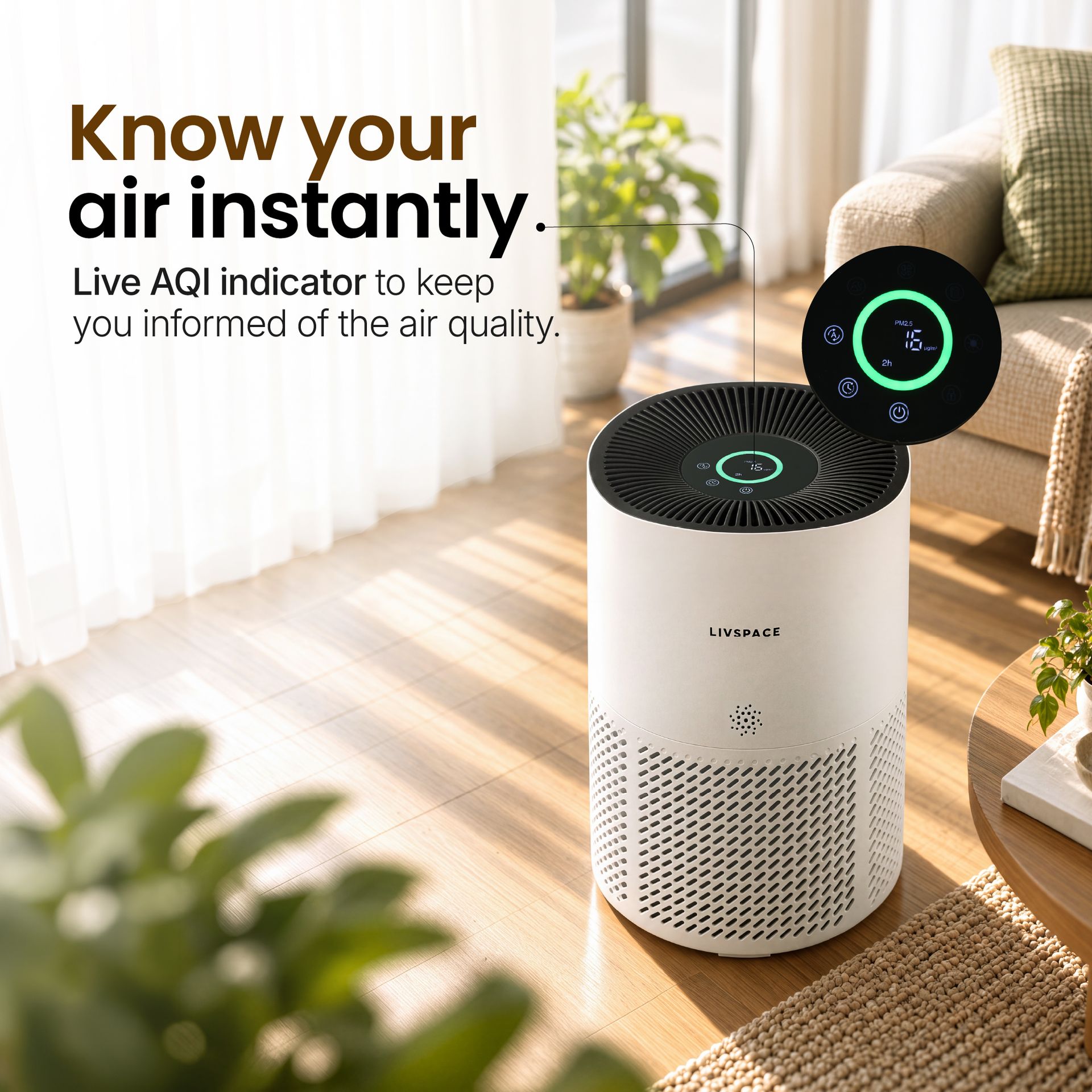 Livspace Air Purifier 350 CADR - White